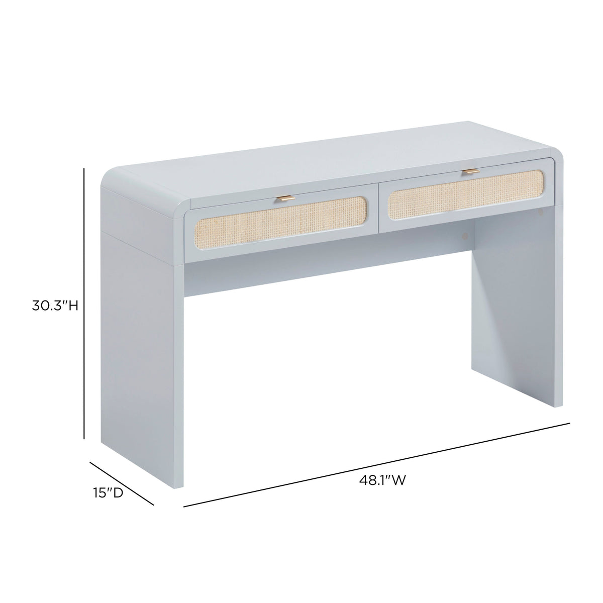 Patty Pastel Blue Rattan Console Desk by TOV Furniture – photo 9 of 9