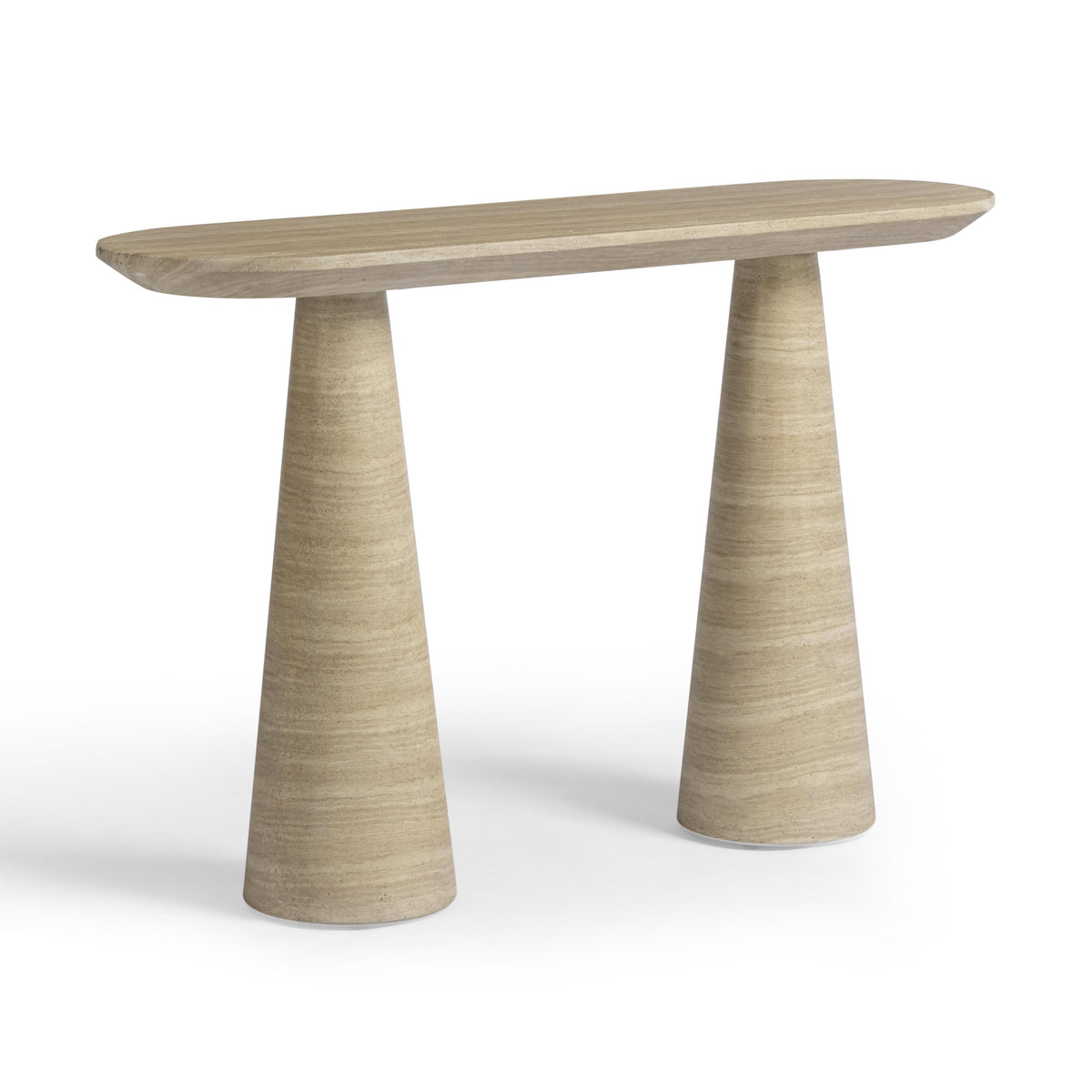 Sandra 47" Faux Travertine Indoor/Outdoor Console Table by TOV Furniture – photo 3 of 7