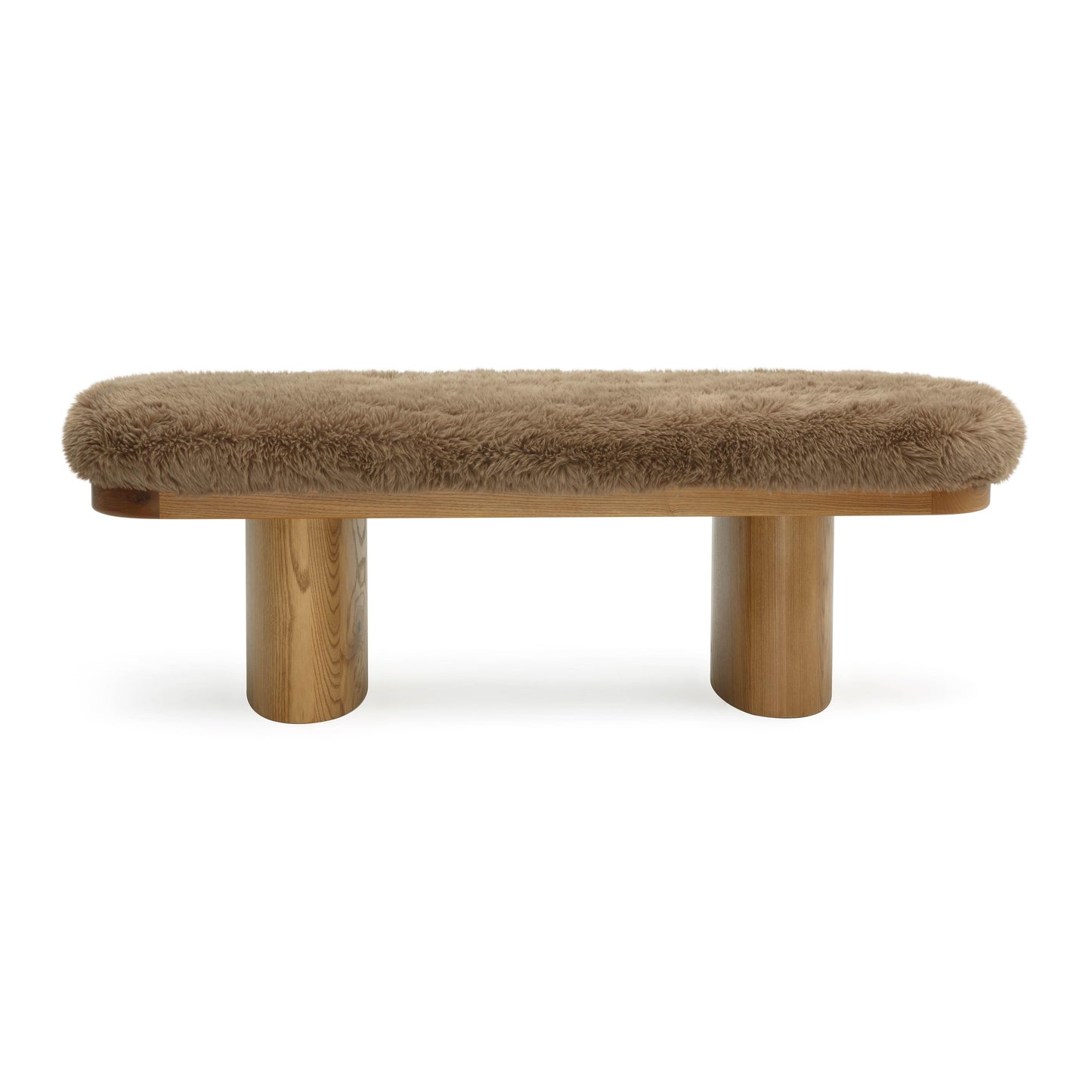 Ollie 48 Straight Vegan Shearling Bench by TOV Oc69383