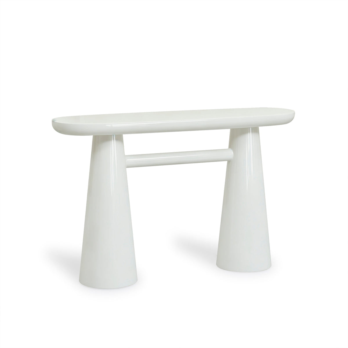Baila 50" Cream Glossy Lacquer Console Table by TOV Furniture – photo 2 of 9