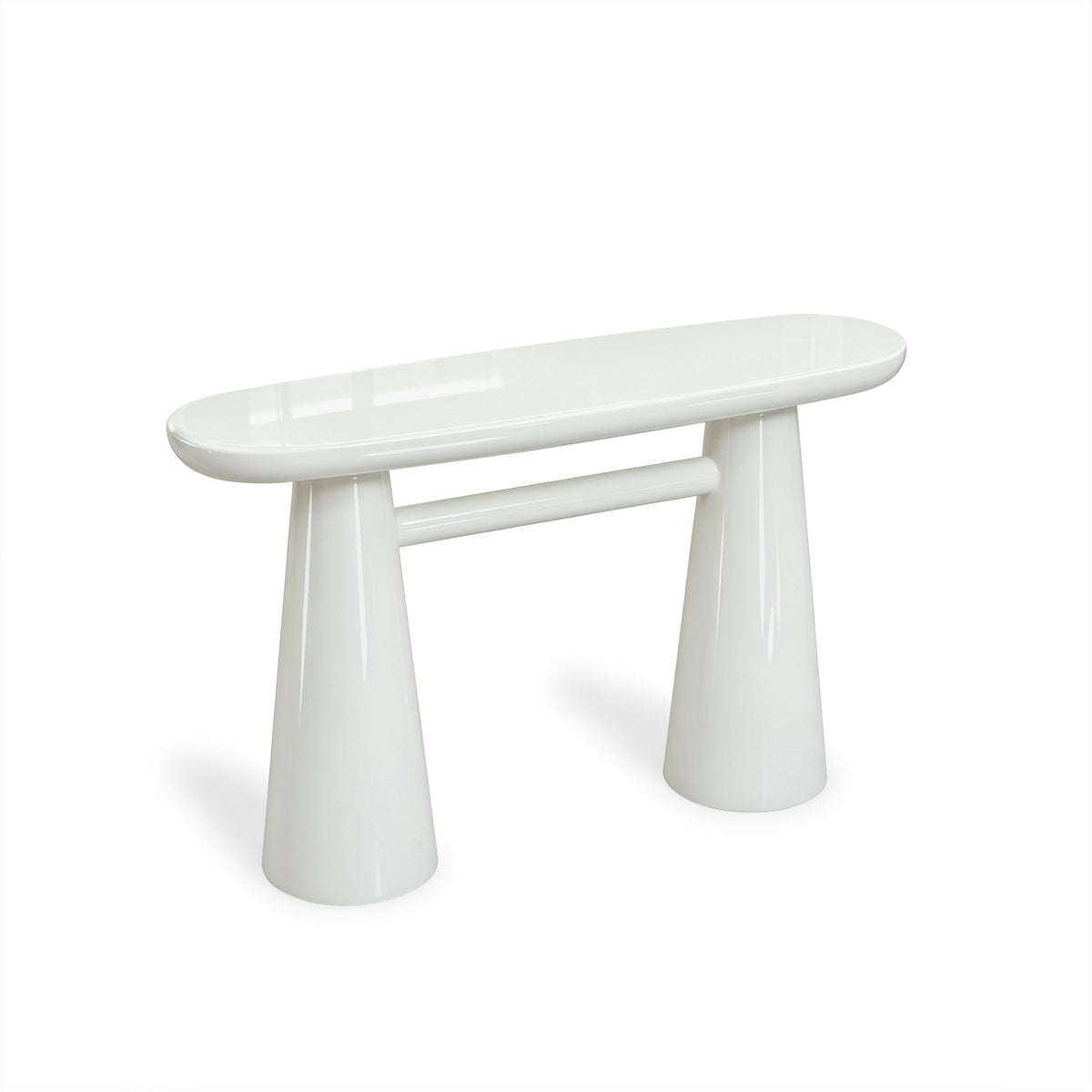 Baila 50" Cream Glossy Lacquer Console Table by TOV Furniture – photo 3 of 9