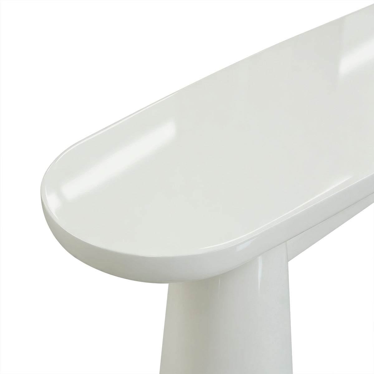 Baila 50" Cream Glossy Lacquer Console Table by TOV Furniture – photo 5 of 9