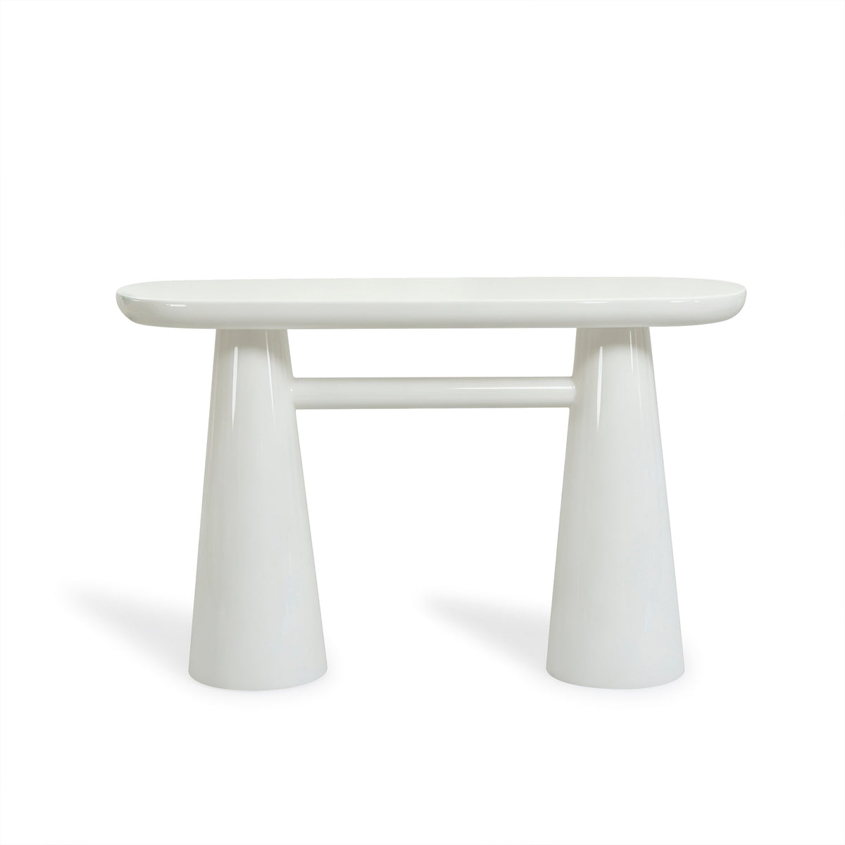 Baila 50" Cream Glossy Lacquer Console Table by TOV Furniture – photo 1 of 9