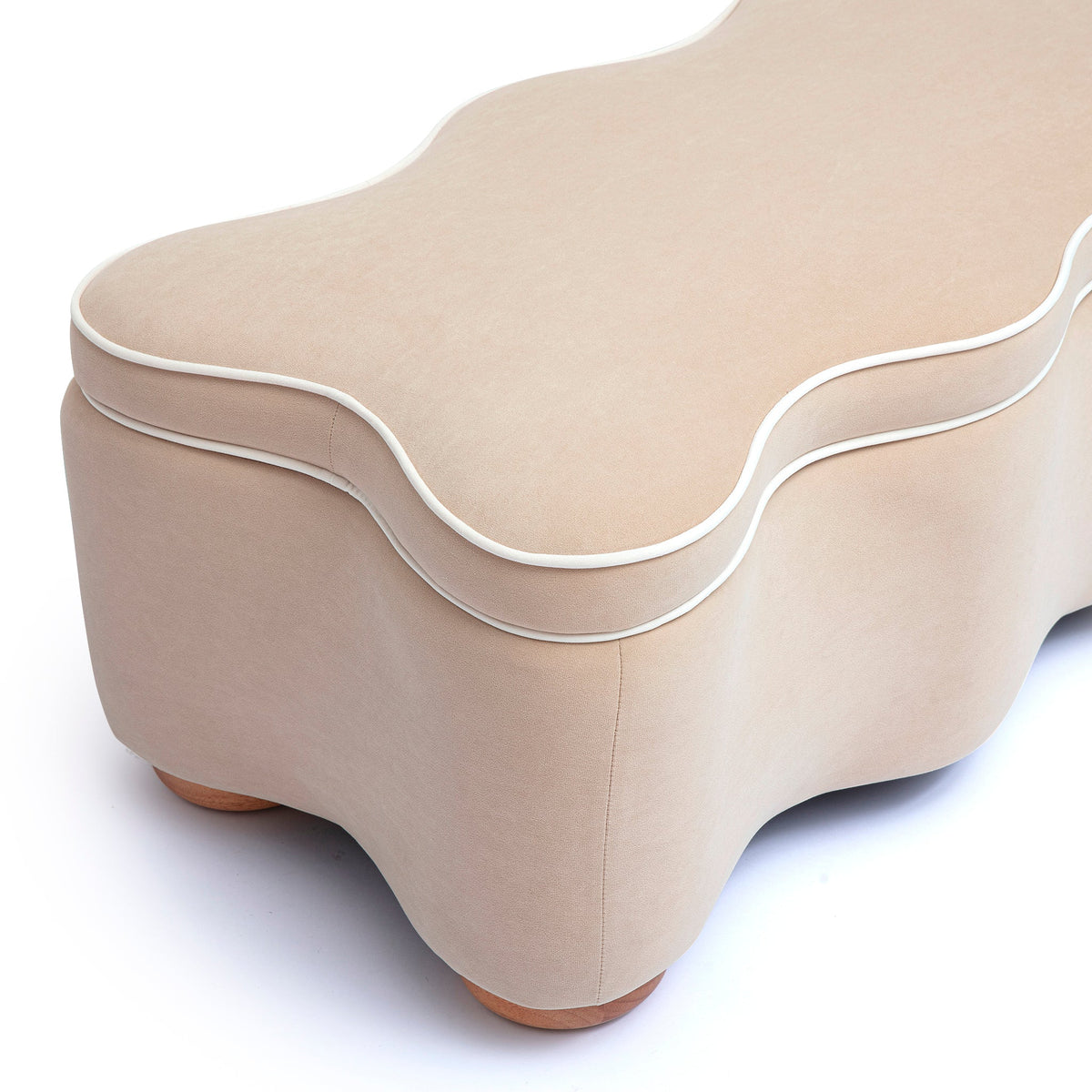 Thalia 48.5" Tan Performance Velvet Storage Bench by TOV Furniture – photo 4 of 7