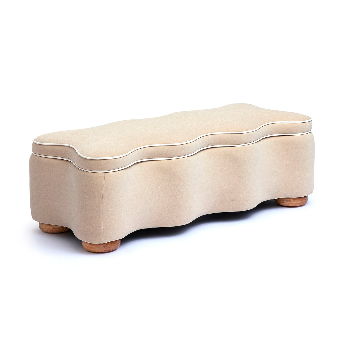 Thalia 48.5" Tan Performance Velvet Storage Bench by TOV Furniture – photo 1 of 7