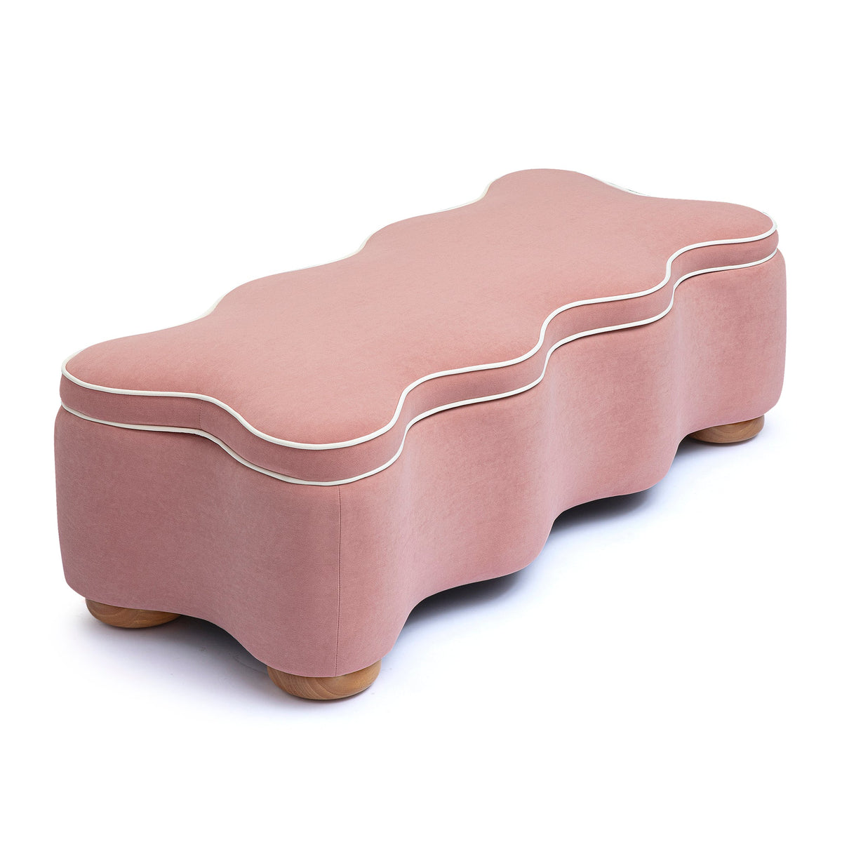 Thalia 48.5" Pink Performance Velvet Storage Bench by TOV Furniture – photo 3 of 7