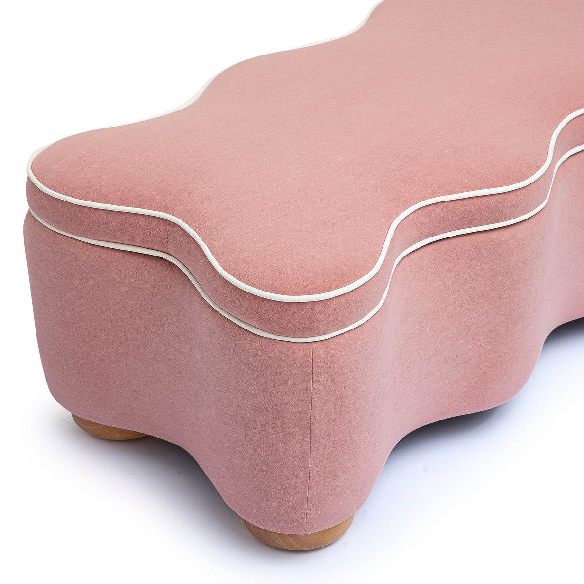 Thalia 48.5" Pink Performance Velvet Storage Bench by TOV Furniture – photo 4 of 7
