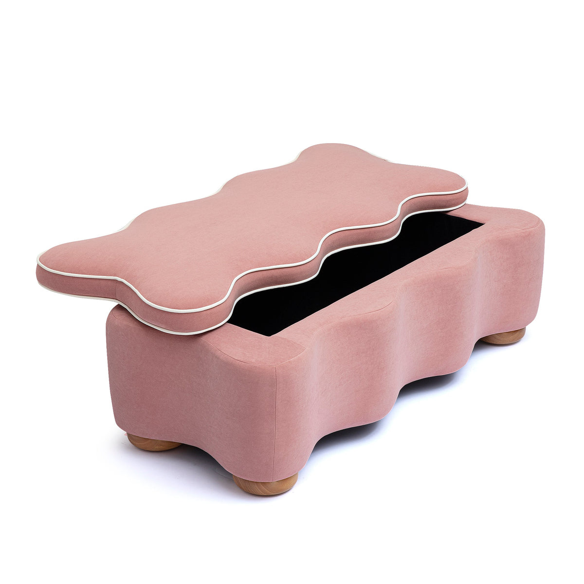 Thalia 48.5" Pink Performance Velvet Storage Bench by TOV Furniture – photo 6 of 7
