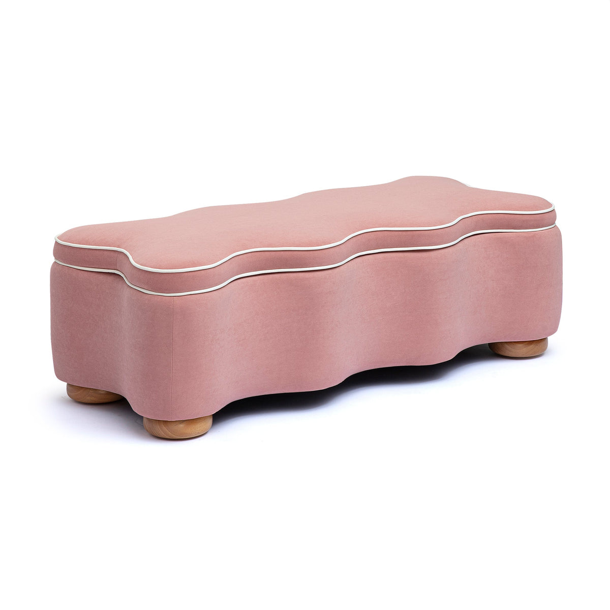Thalia 48.5" Pink Performance Velvet Storage Bench by TOV Furniture – photo 1 of 7