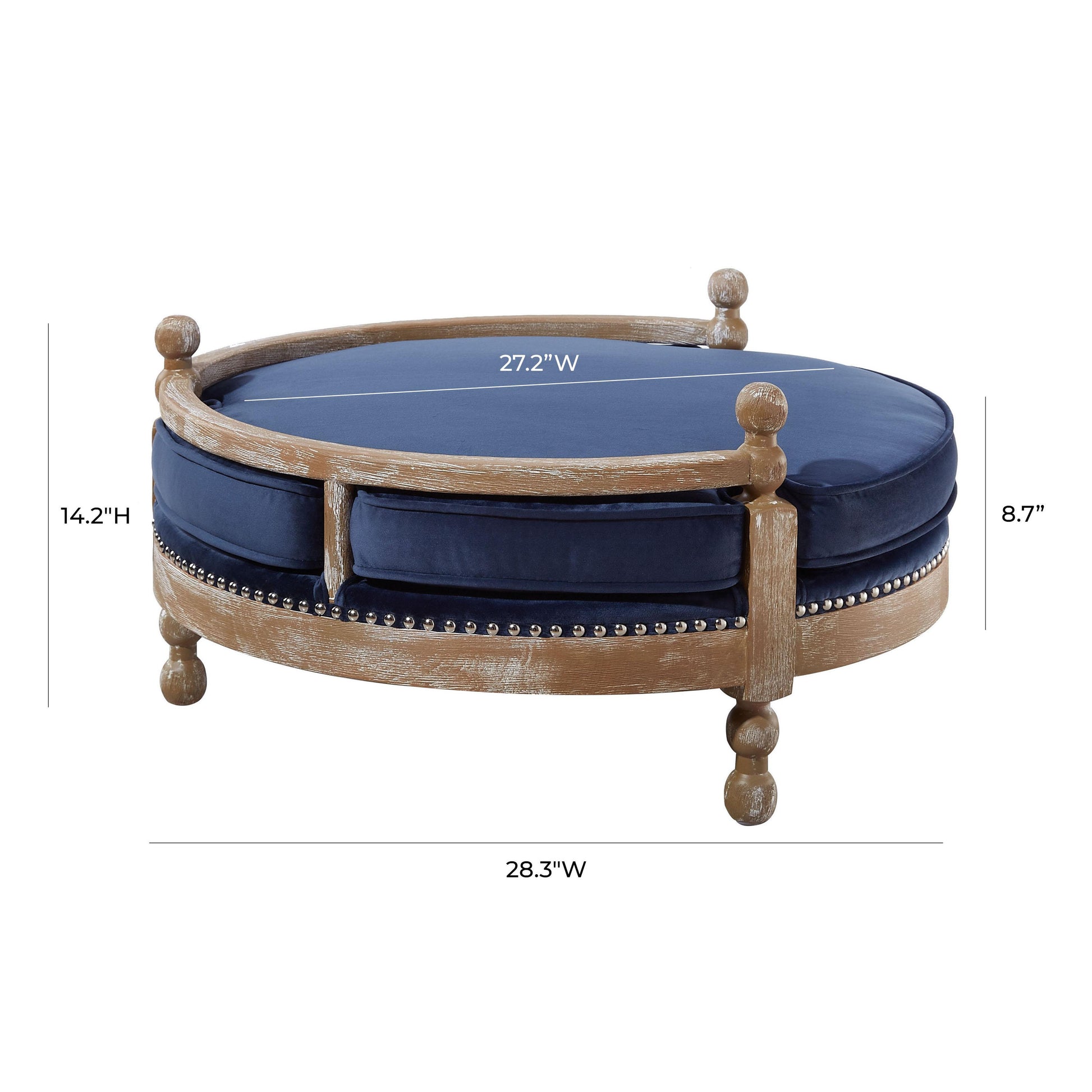 Hound Navy Performance Velvet Pet Navy - ON FINAL SALE by Tov Furniture