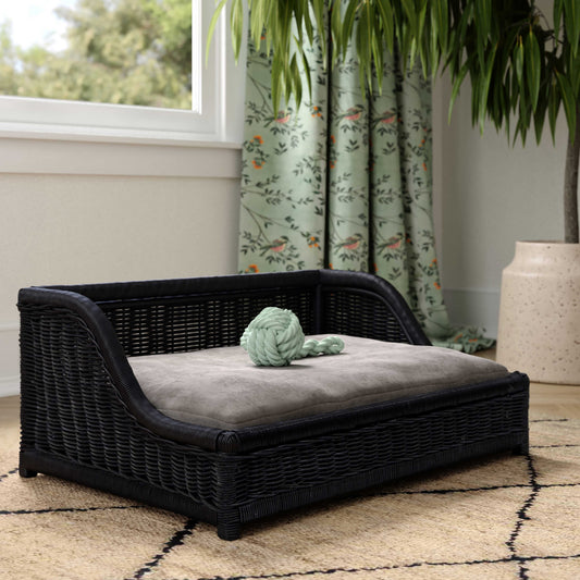 Poppy Black Rattan Small Pet Bed by TOV Furniture – photo 2 of 5