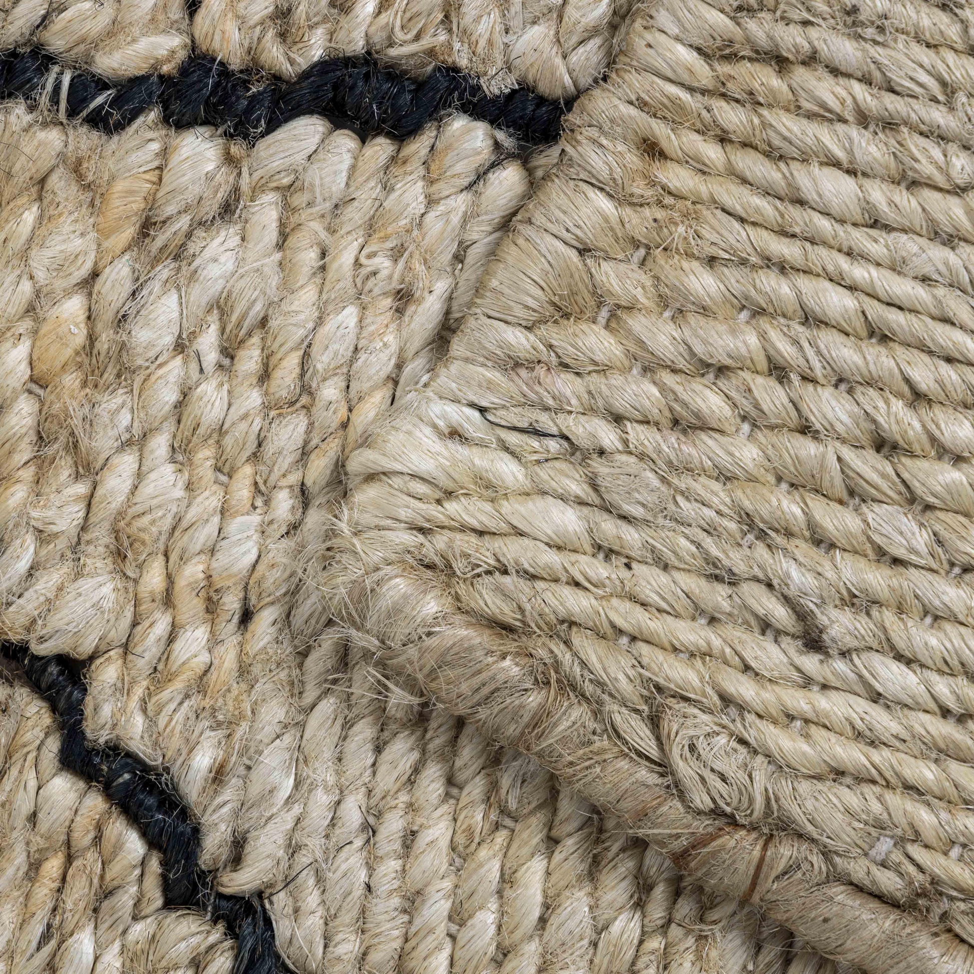 Crosshatch Natural Area Rug Black, Natural 5' x 8' by Tov Furniture