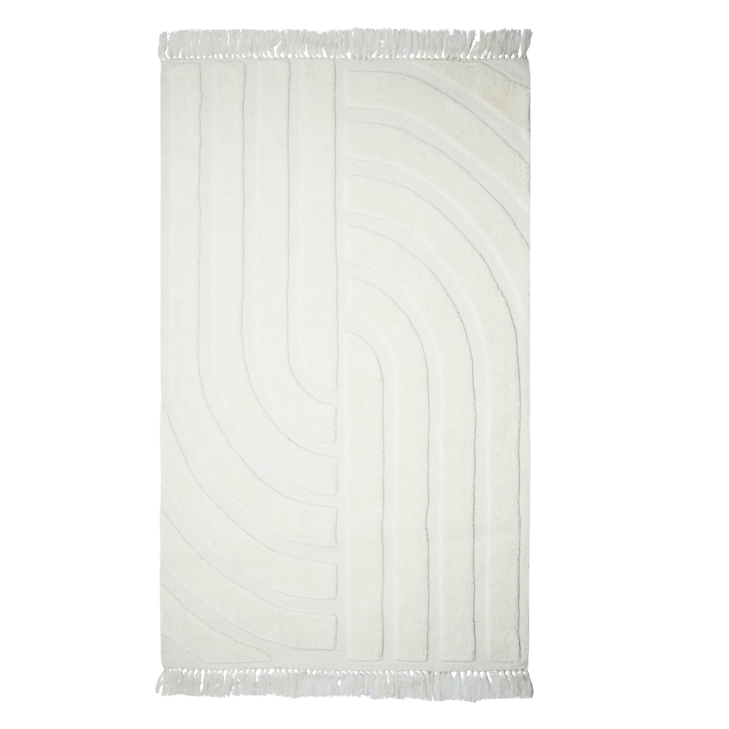 Loop White Area Rug White 8' x 10' by Tov Furniture