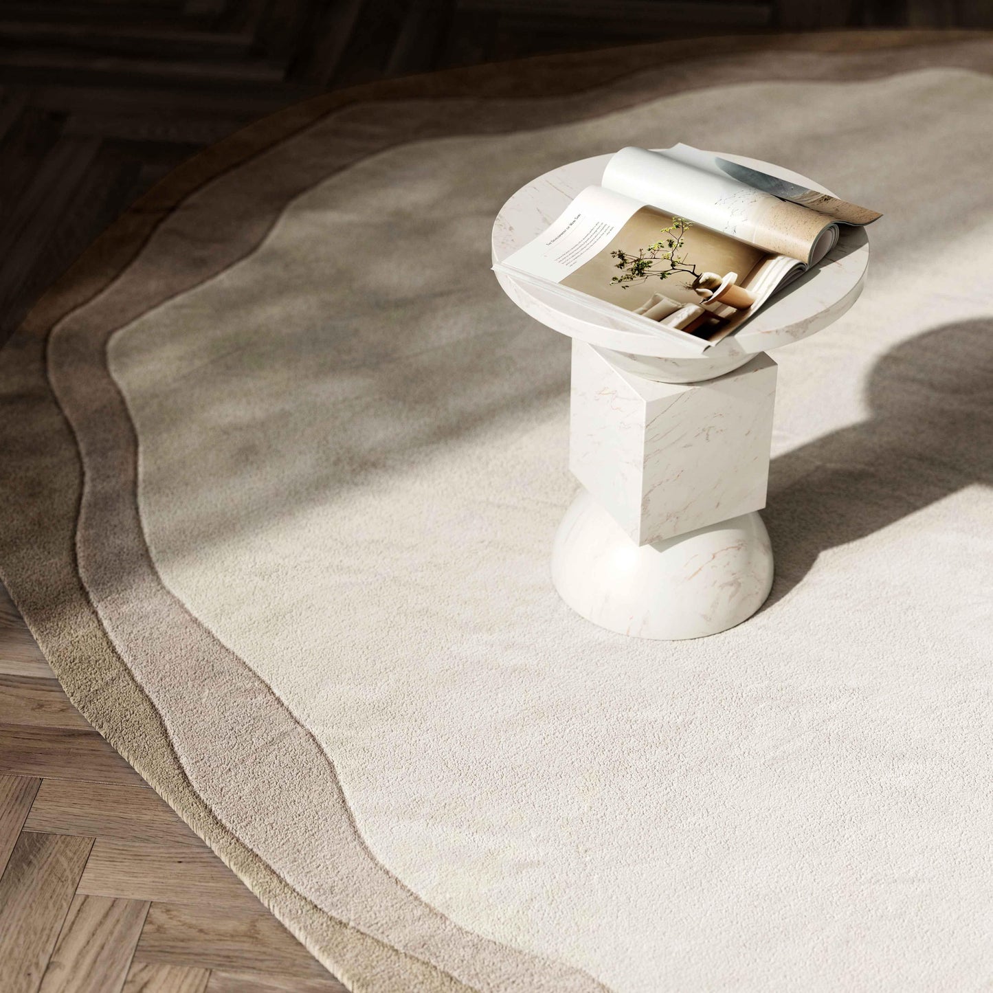 Tarba Organic Floor Rug Tan by Tov Furniture