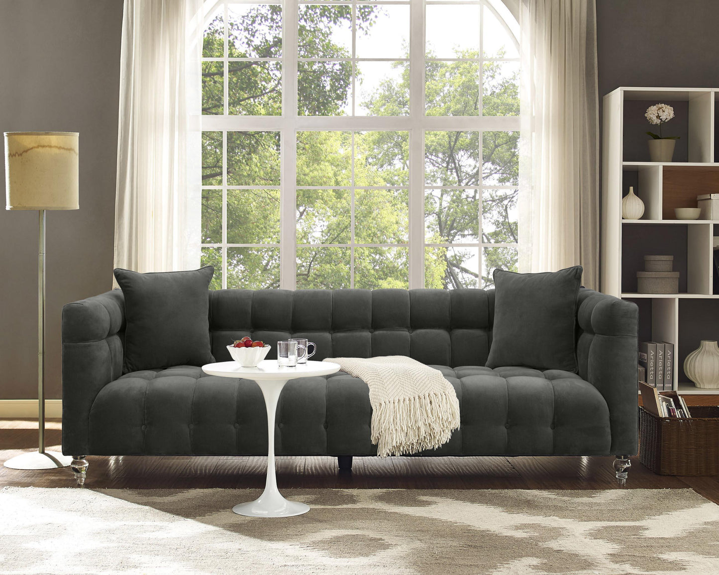Bea 90 6 Velvet Tufted Sofa by TOV S109