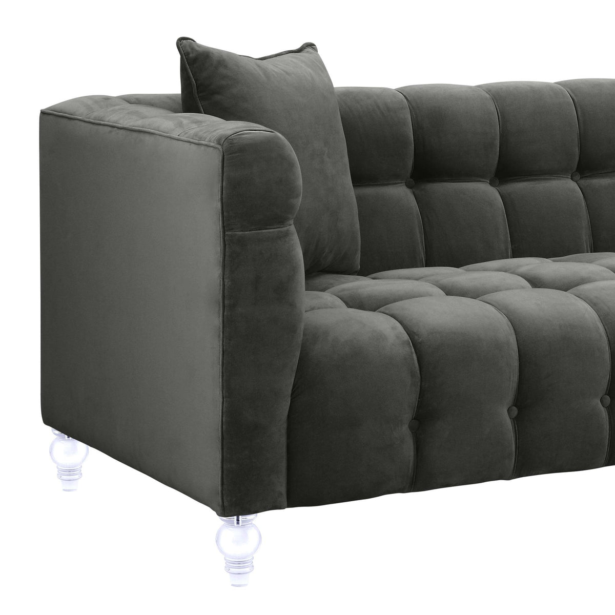 Bea Grey Performance Velvet Sofa by TOV Furniture – photo 5 of 6