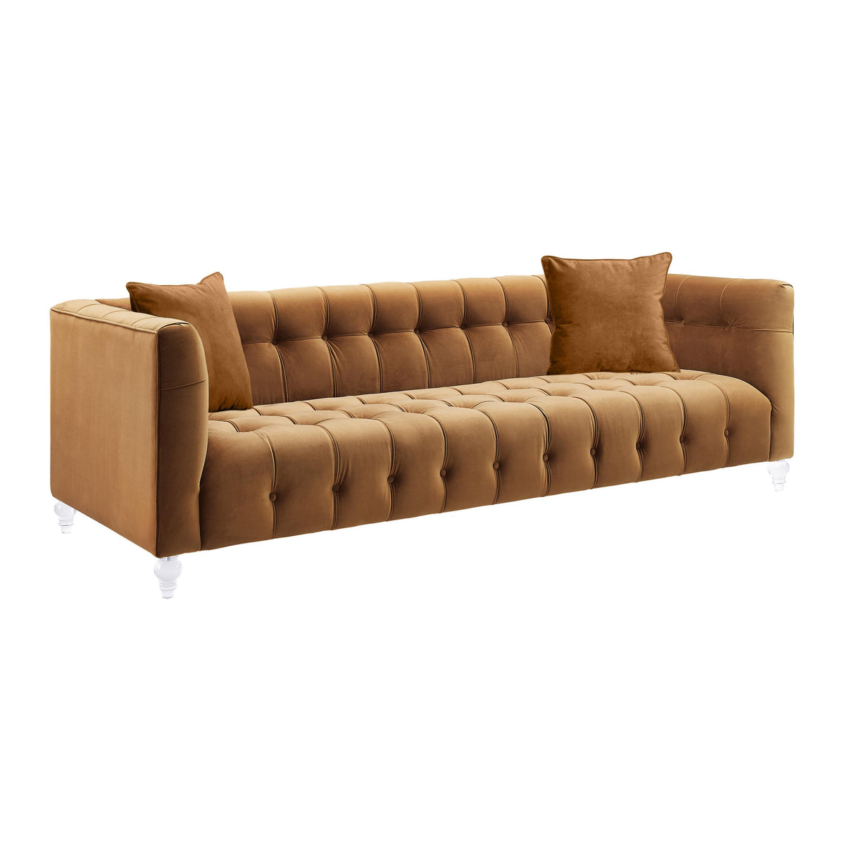 Bea Cognac Performance Velvet Sofa by TOV Furniture – photo 3 of 6