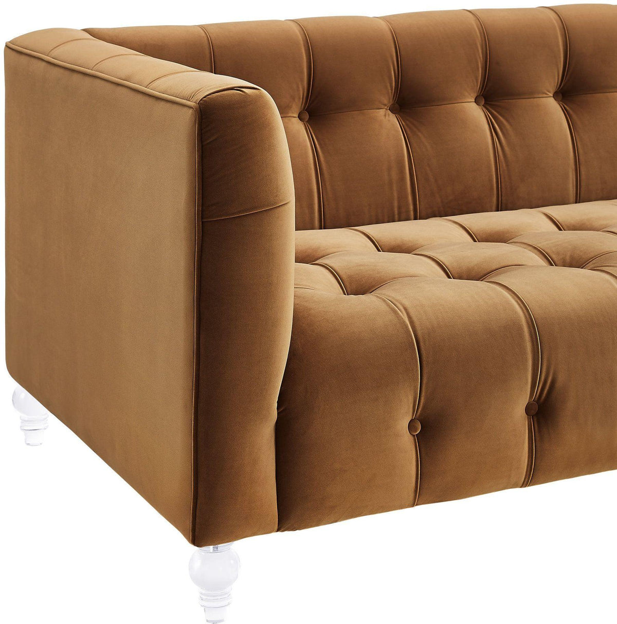 Bea Cognac Performance Velvet Sofa by TOV Furniture – photo 5 of 6