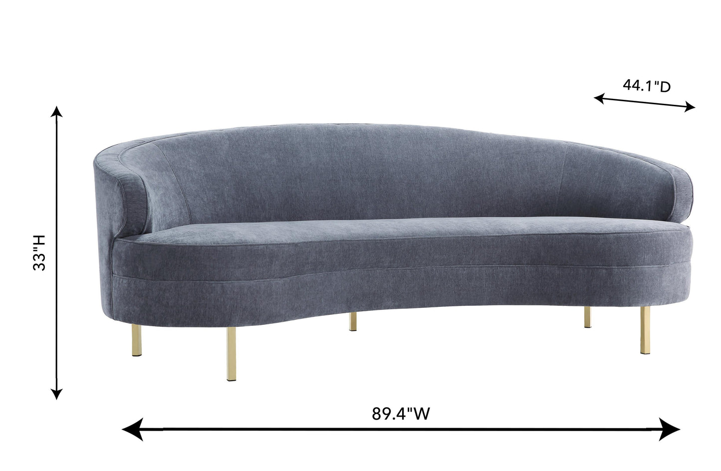 Baila 89 Velvet Sofa by TOV S133