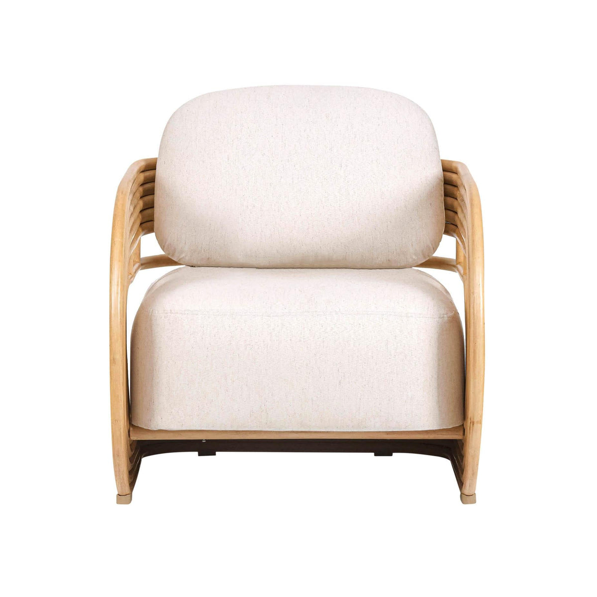 Lauretta Cream Performance Fabric and Natural Rattan Accent Chair by TOV Furniture – photo 3 of 8