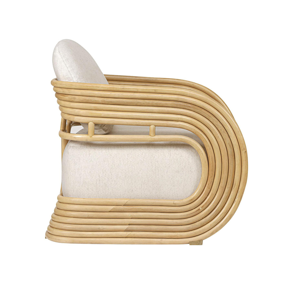 Lauretta Cream Performance Fabric and Natural Rattan Accent Chair by TOV Furniture – photo 4 of 8