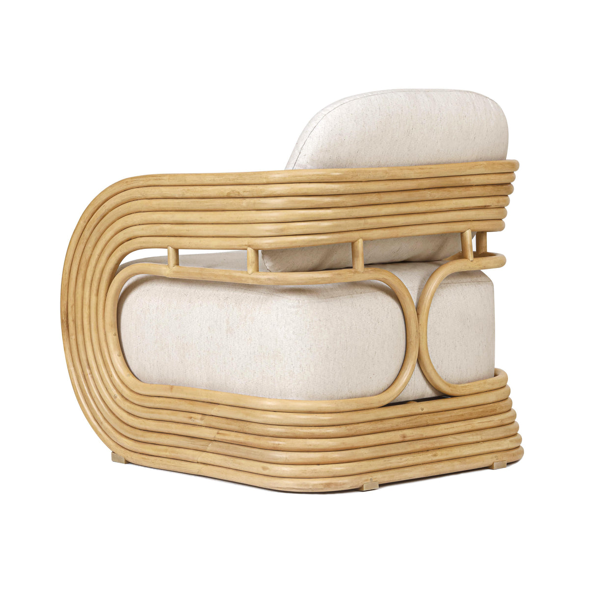 Lauretta Cream Performance Fabric and Natural Rattan Accent Chair by TOV Furniture – photo 5 of 8