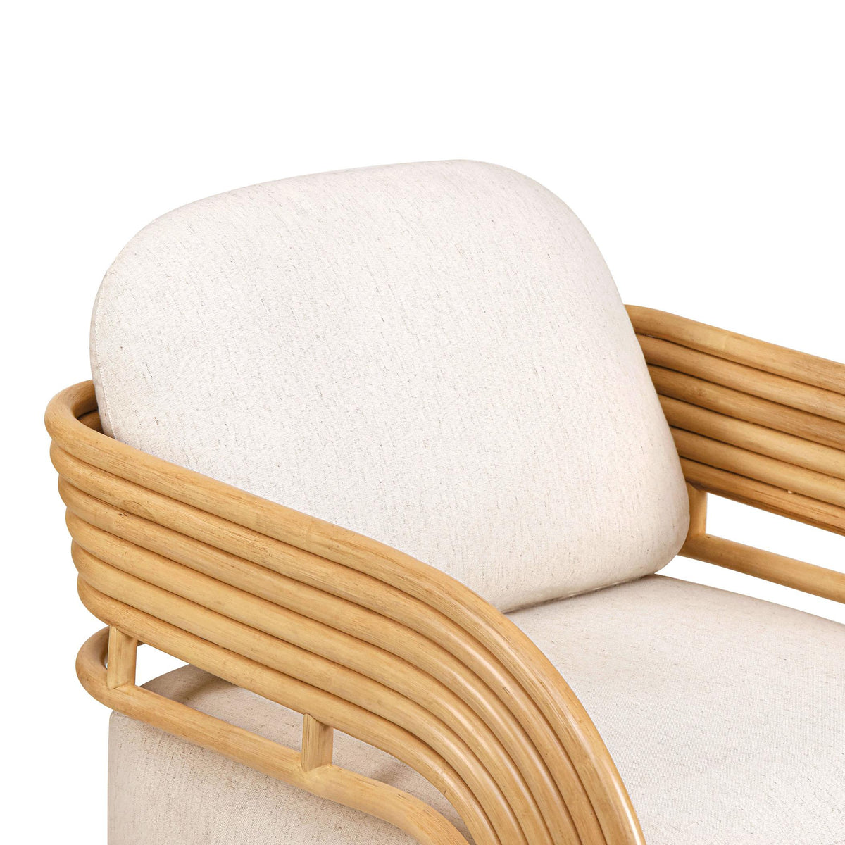 Lauretta Cream Performance Fabric and Natural Rattan Accent Chair by TOV Furniture – photo 7 of 8