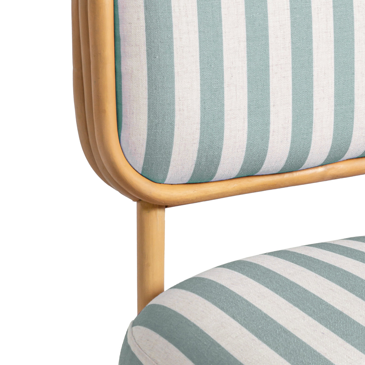 Dorine Mint Green Striped Performance Linen & Rattan Accent Chair by TOV Furniture – photo 6 of 8