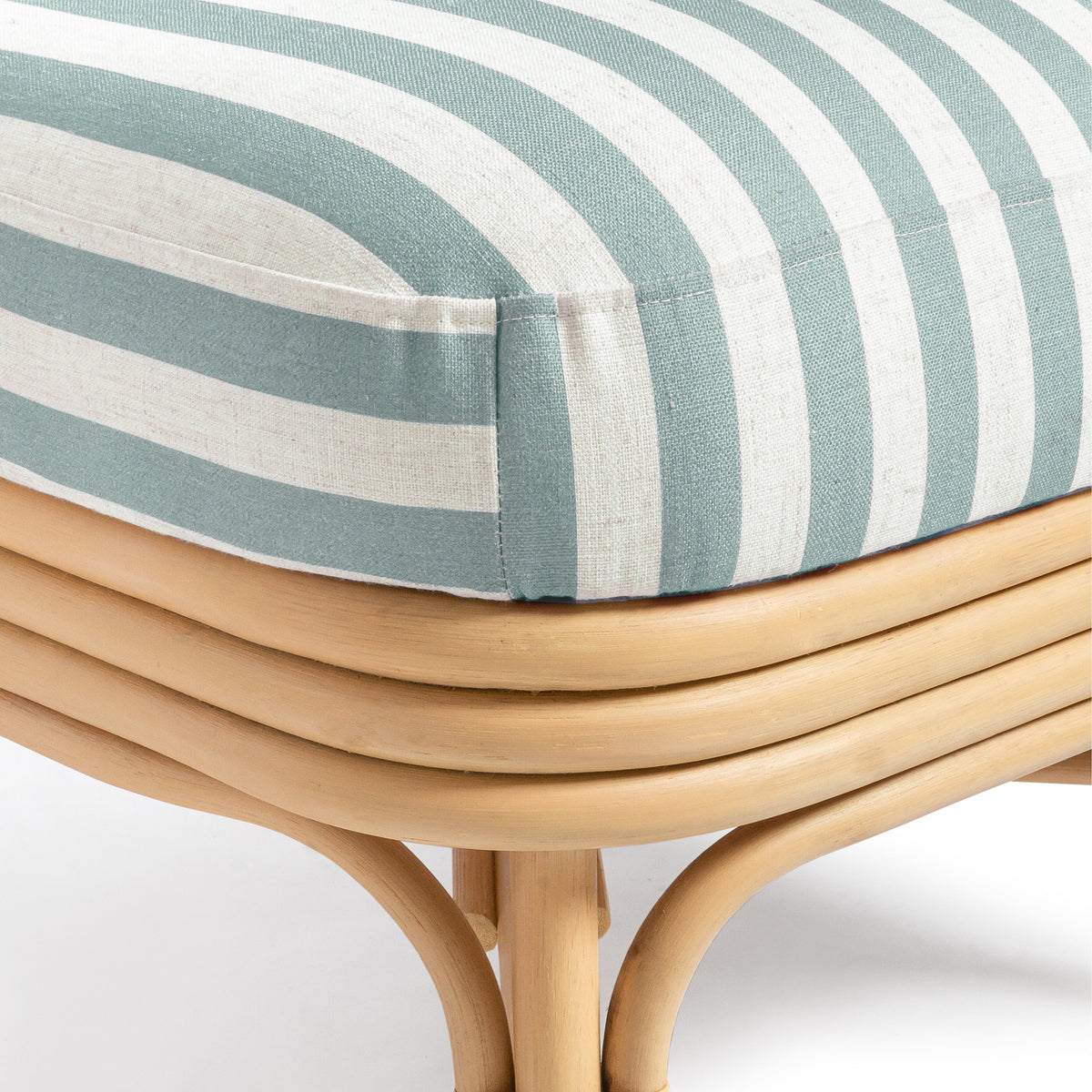 Dorine Mint Green Striped Performance Linen & Rattan Accent Chair by TOV Furniture – photo 7 of 8