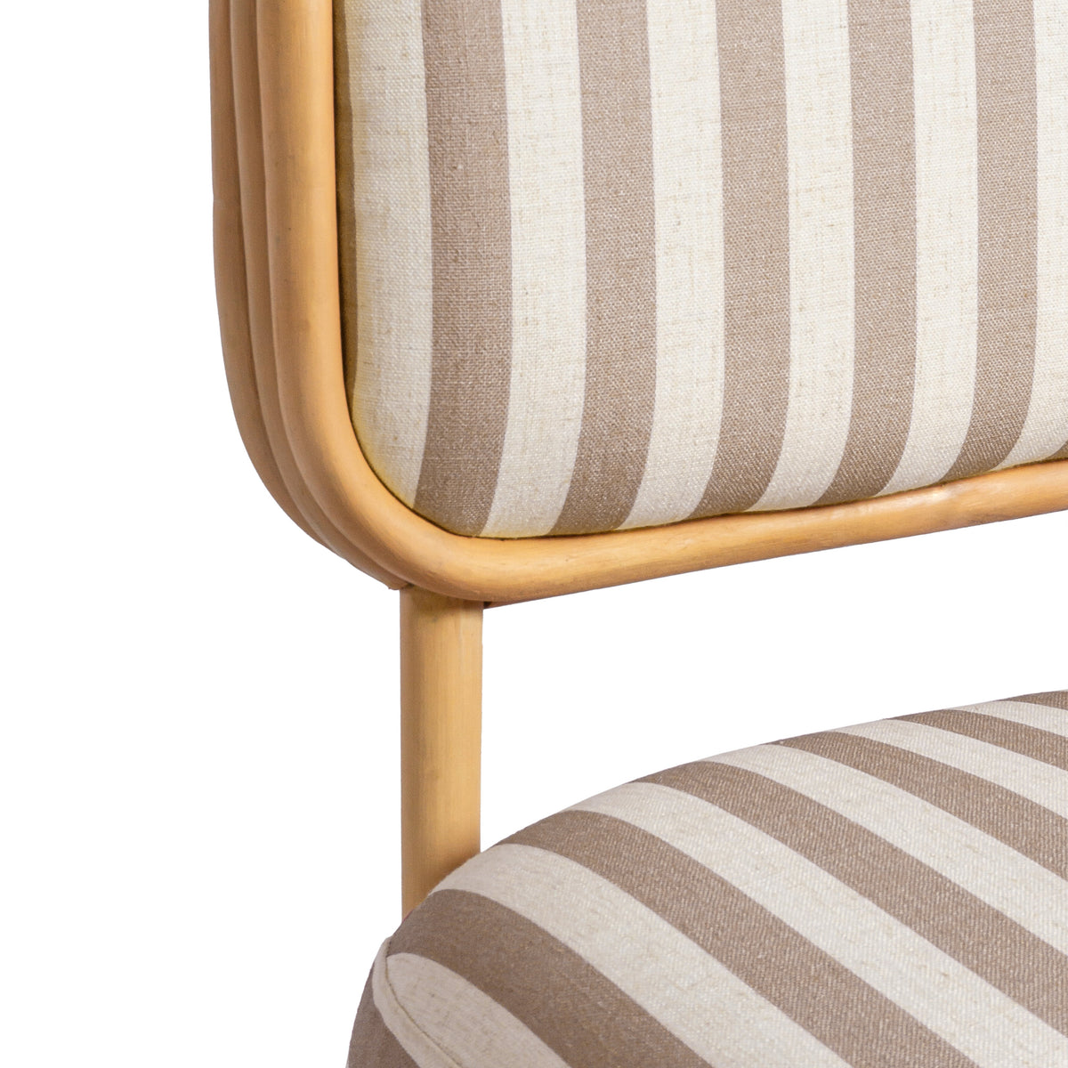 Dorine Khaki Striped Performance Linen & Rattan Accent Chair by TOV Furniture – photo 6 of 8