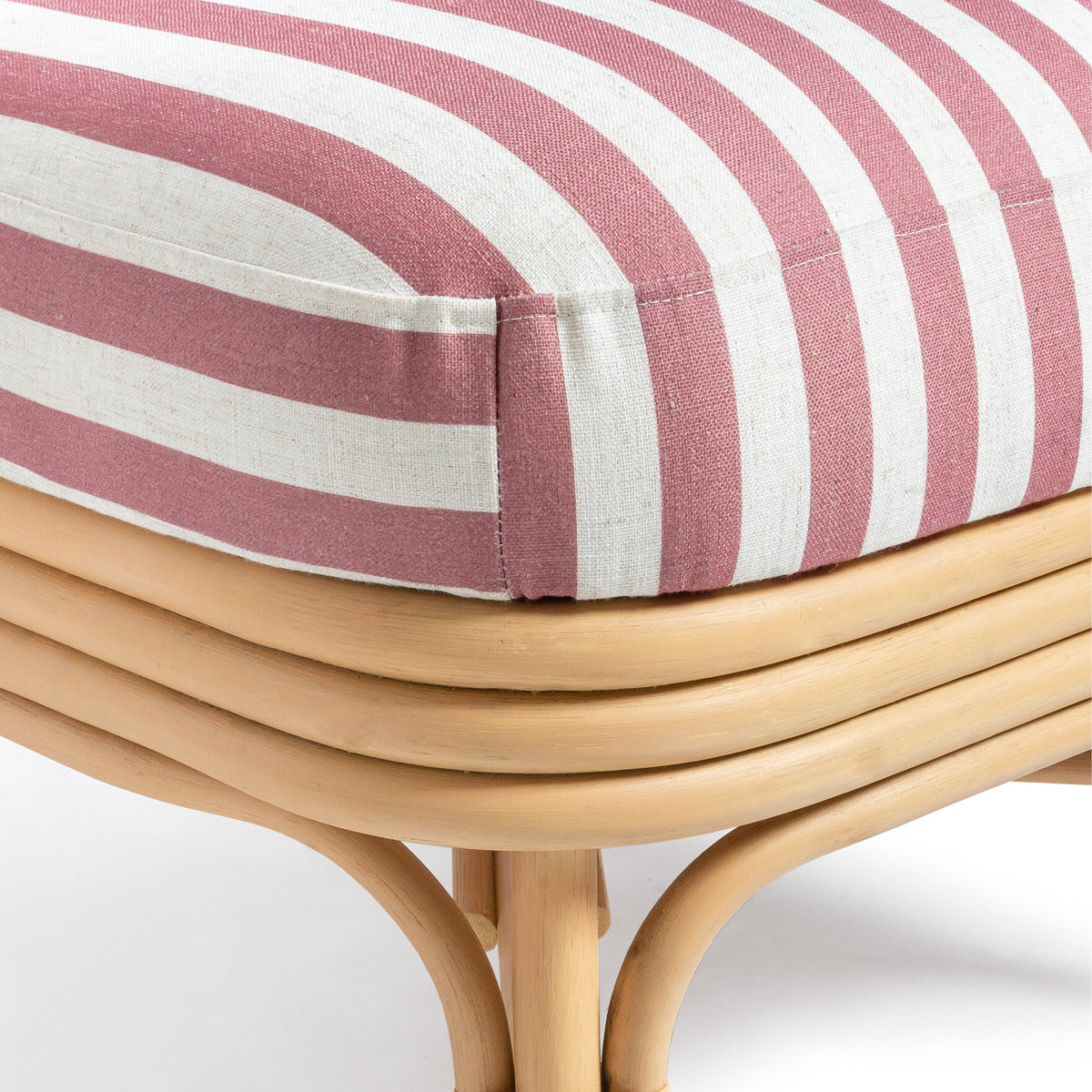 Dorine Red Striped Performance Linen & Rattan Accent Chair by TOV Furniture – photo 6 of 8