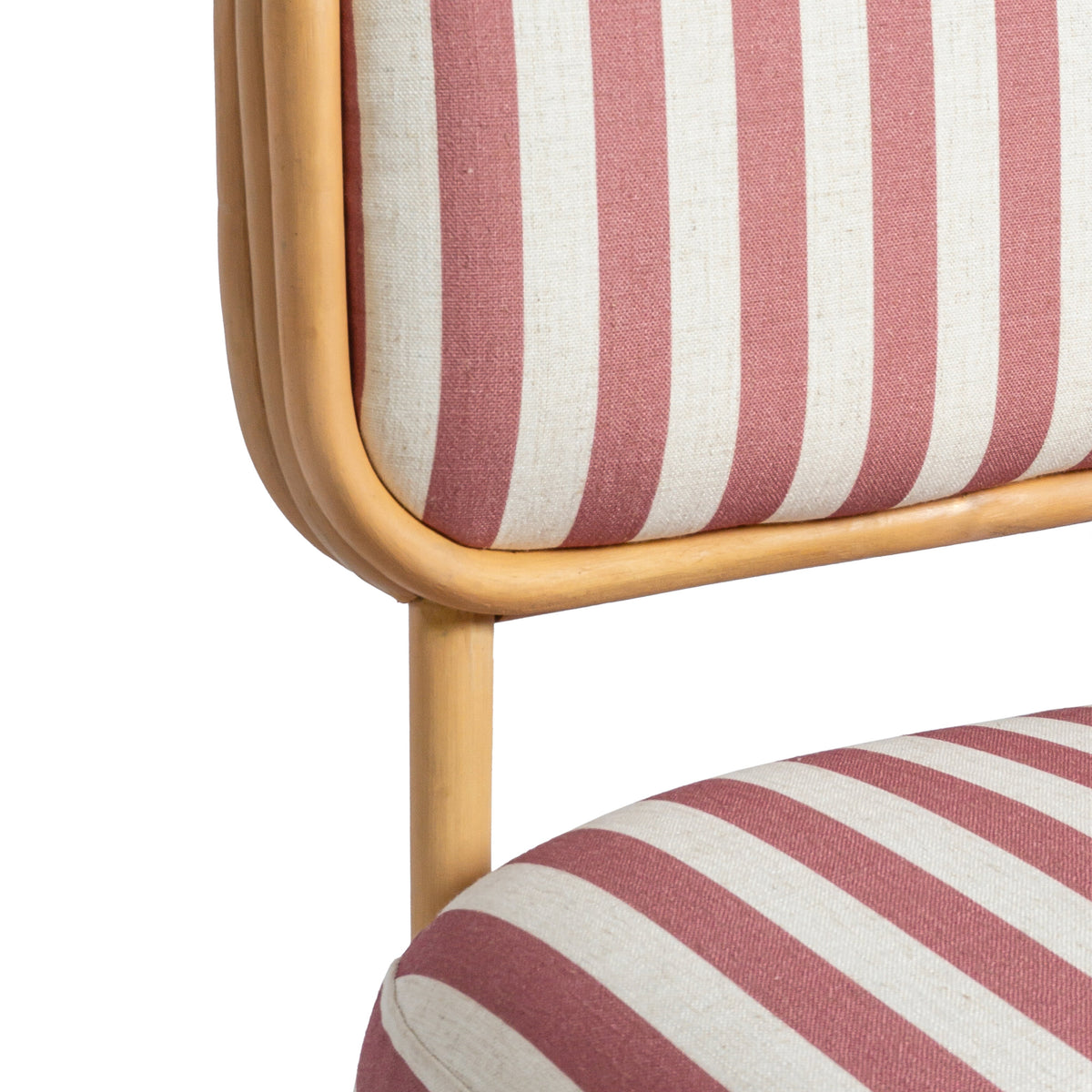 Dorine Red Striped Performance Linen & Rattan Accent Chair by TOV Furniture – photo 7 of 8
