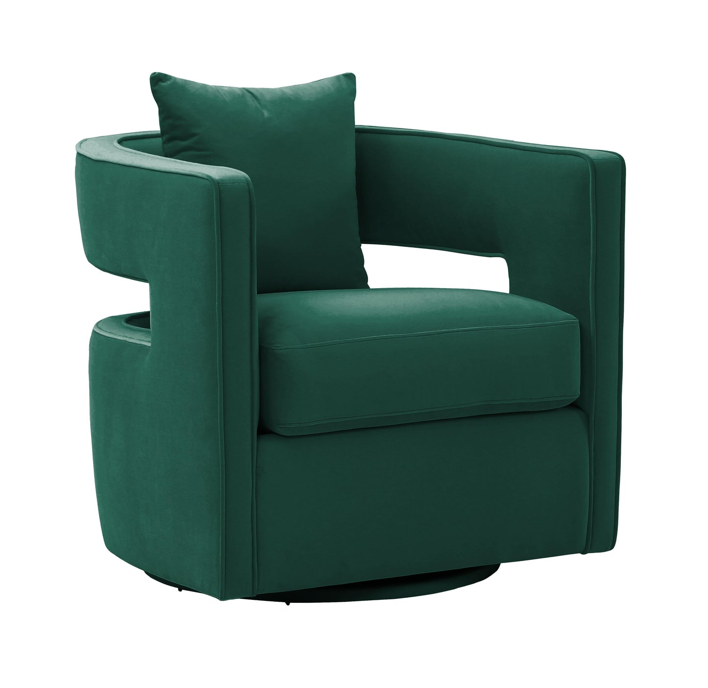Kennedy Performance Velvet Swivel Accent Chair Forest Green by Tov Furniture