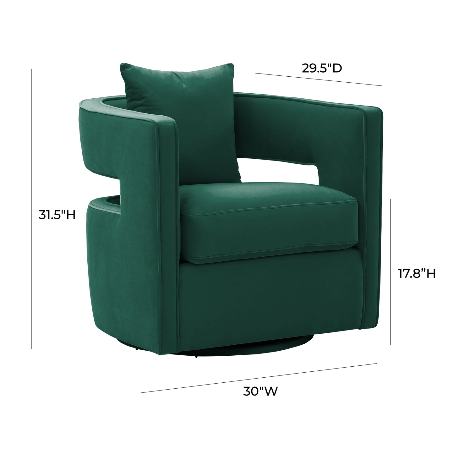 Kennedy Velvet Swivel Accent Chair by TOV S44126