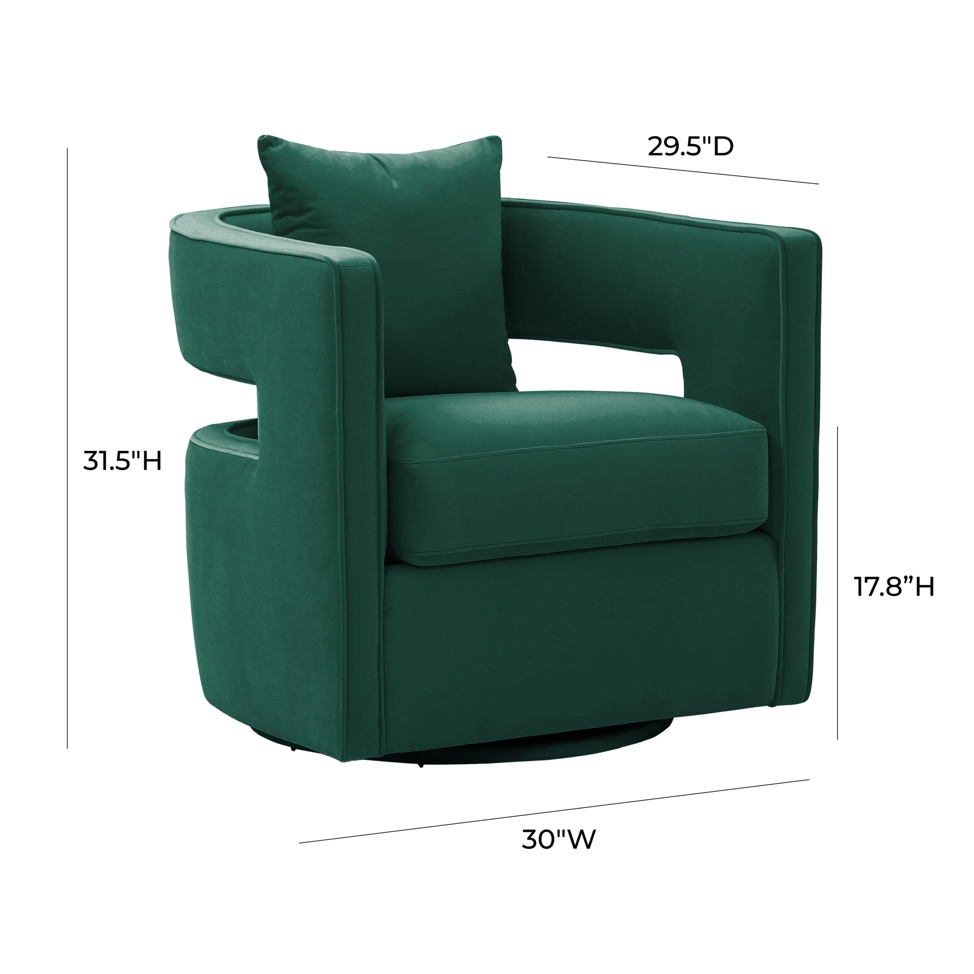 Kennedy Velvet Swivel Accent Chair by TOV L6145