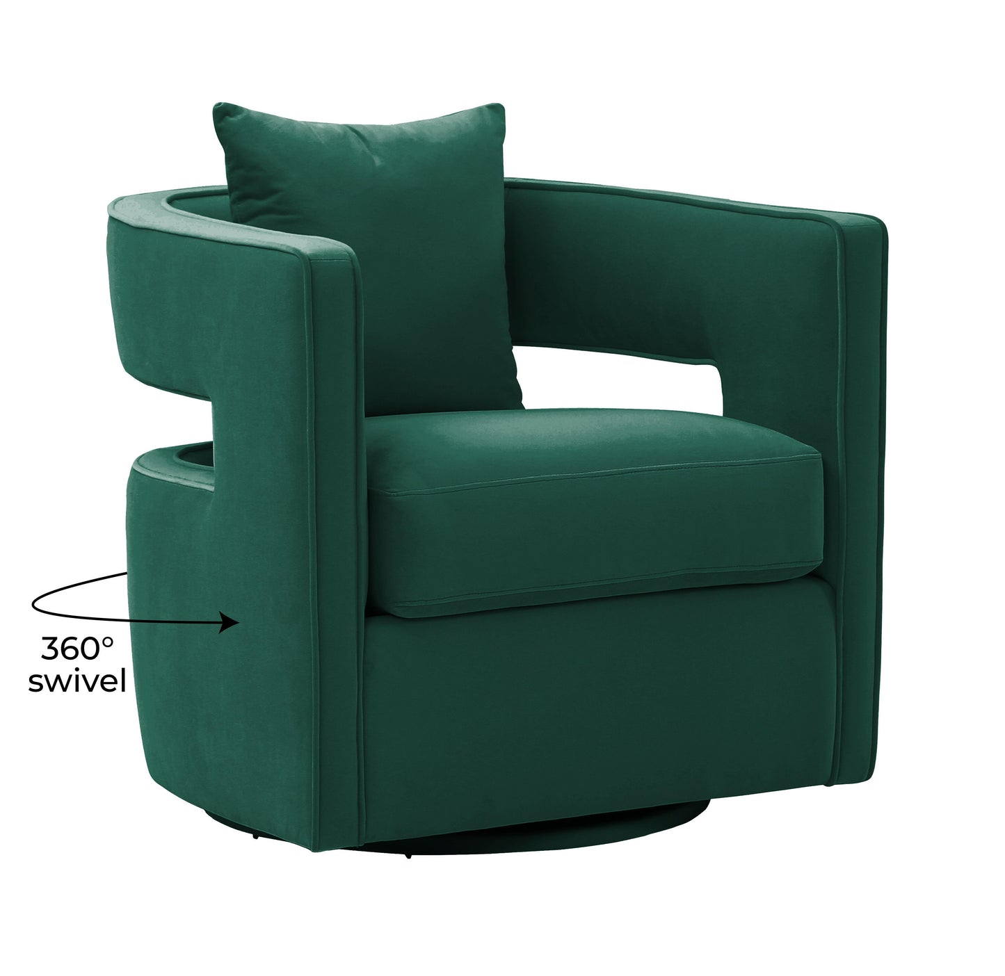 Kennedy Forest Green Swivel Chair by TOV