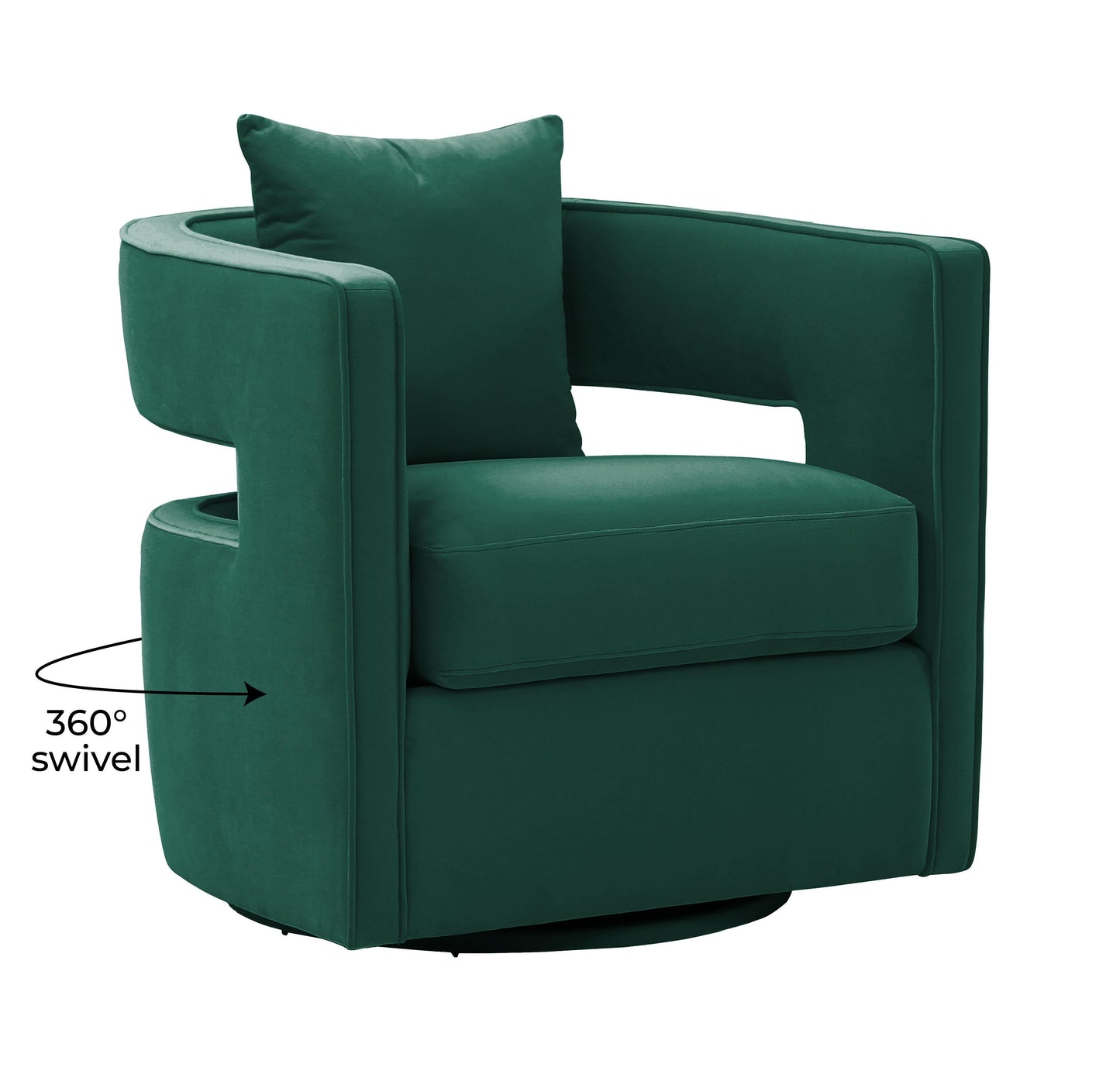 Kennedy Performance Velvet Swivel Accent Chair Forest Green by Tov Furniture
