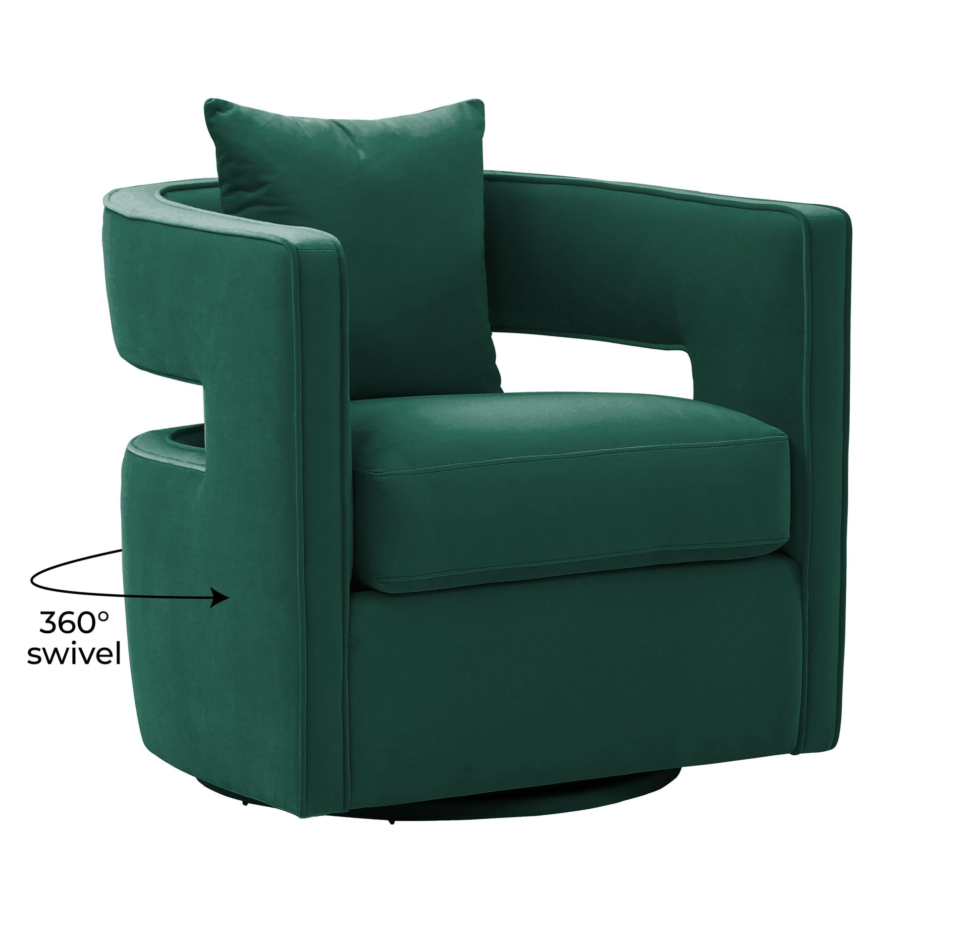 Kennedy Performance Velvet Swivel Accent Chair Forest Green by Tov Furniture