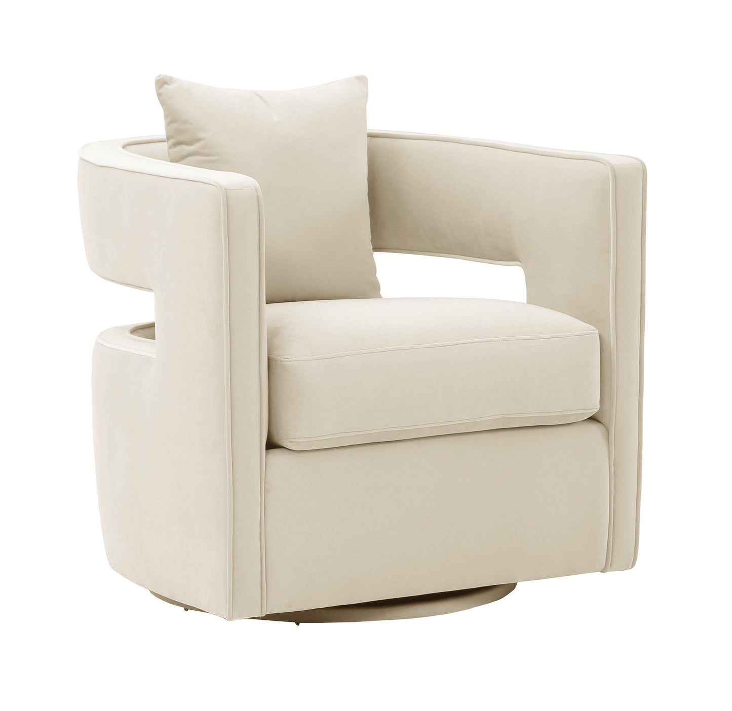 Kennedy Performance Velvet Swivel Accent Chair Cream by Tov Furniture