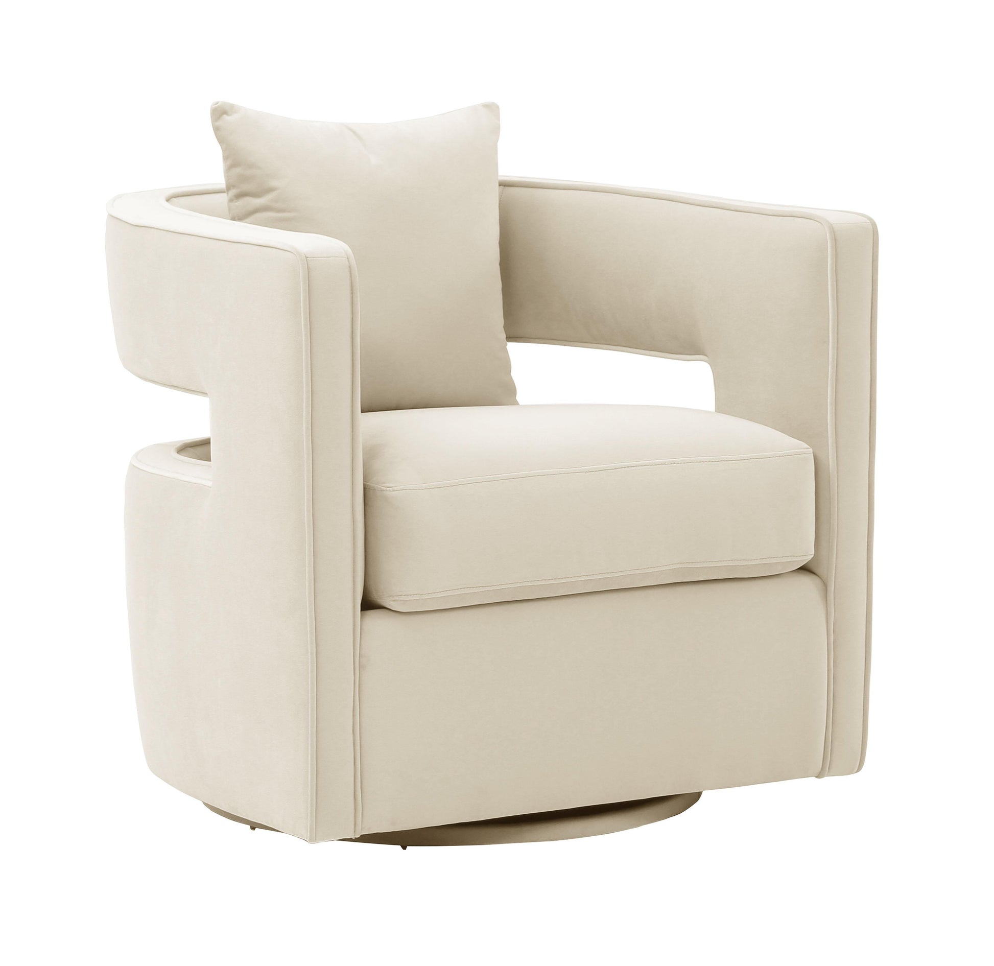 Kennedy Performance Velvet Swivel Accent Chair Cream by Tov Furniture