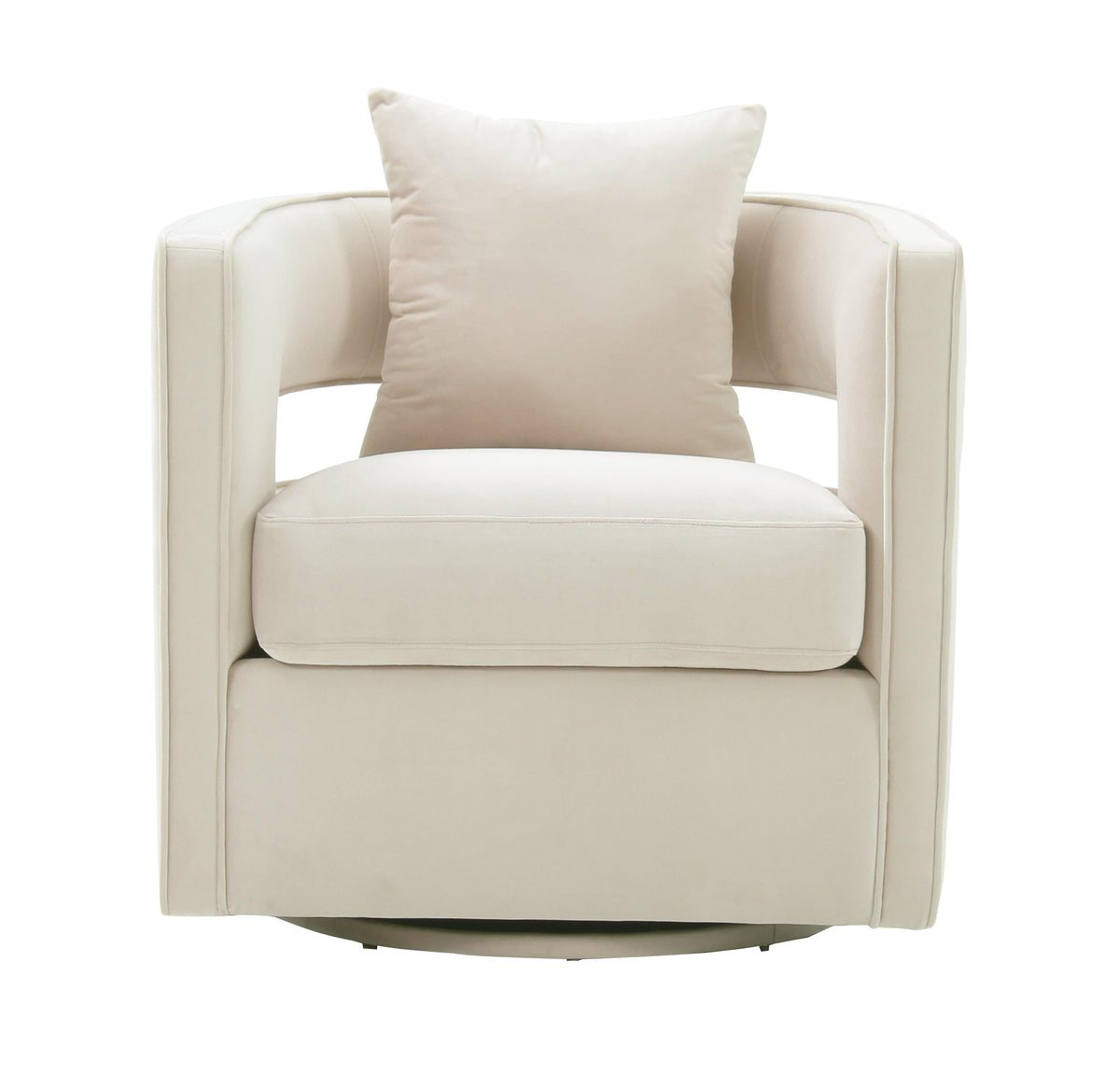 Kennedy Cream Performance Velvet Swivel Chair by TOV Furniture – photo 3 of 7
