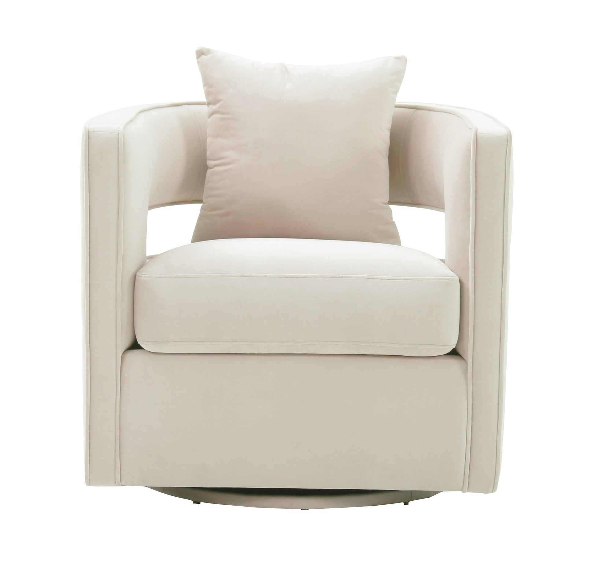 Kennedy Performance Velvet Swivel Accent Chair Cream by Tov Furniture