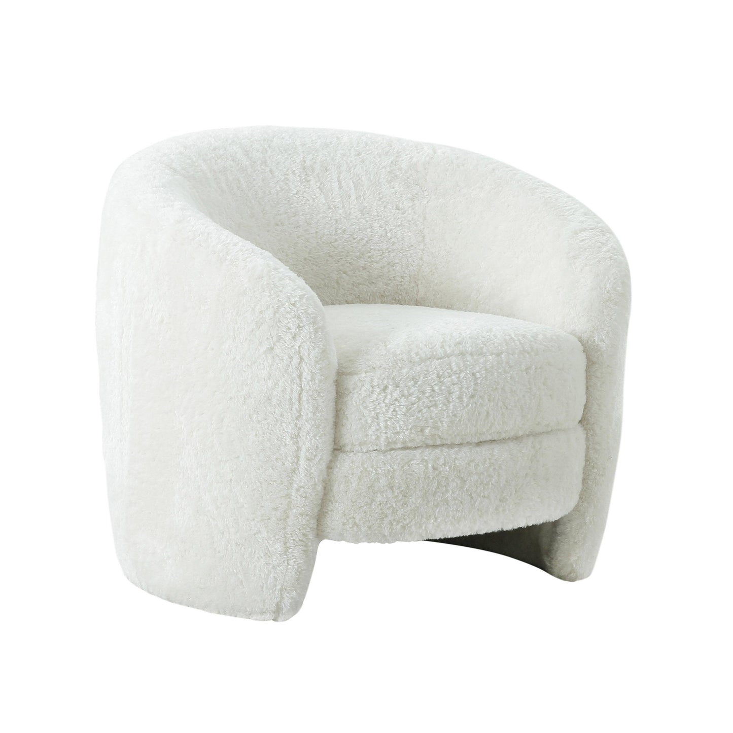 Dakota Performance Faux Shearling Armchair White by Tov Furniture
