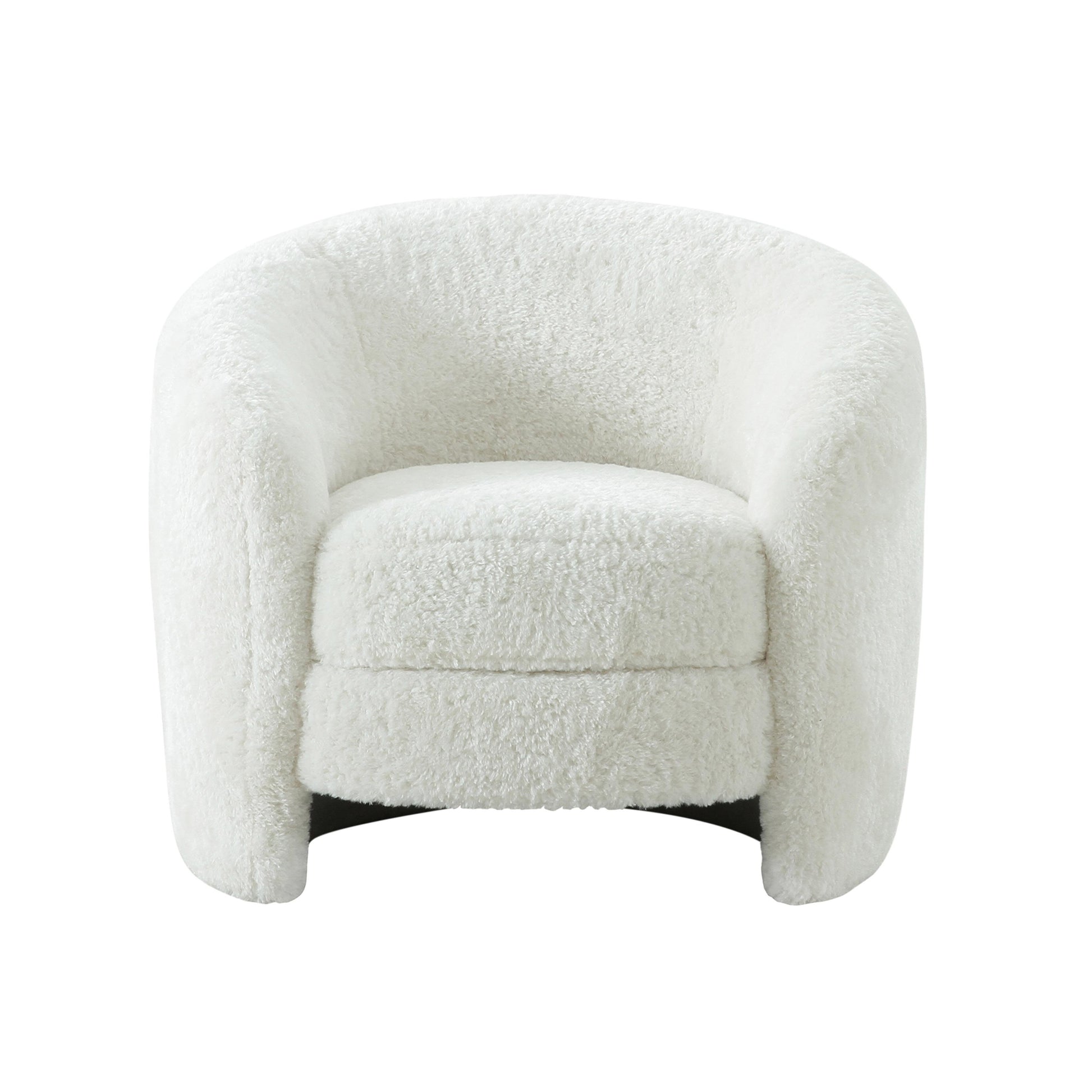 Dakota Performance Faux Shearling Armchair White by Tov Furniture