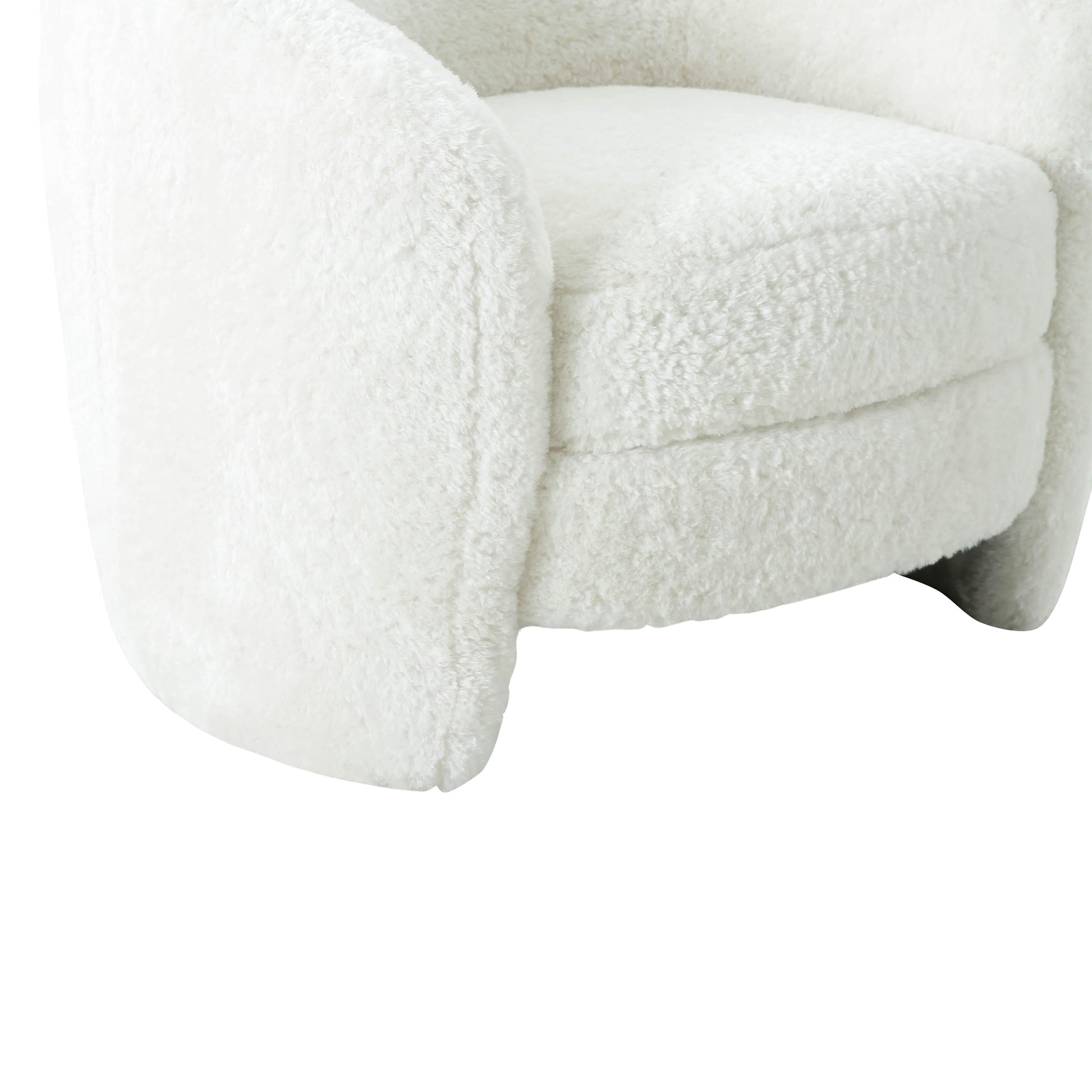 Dakota Performance Faux Shearling Armchair White by Tov Furniture