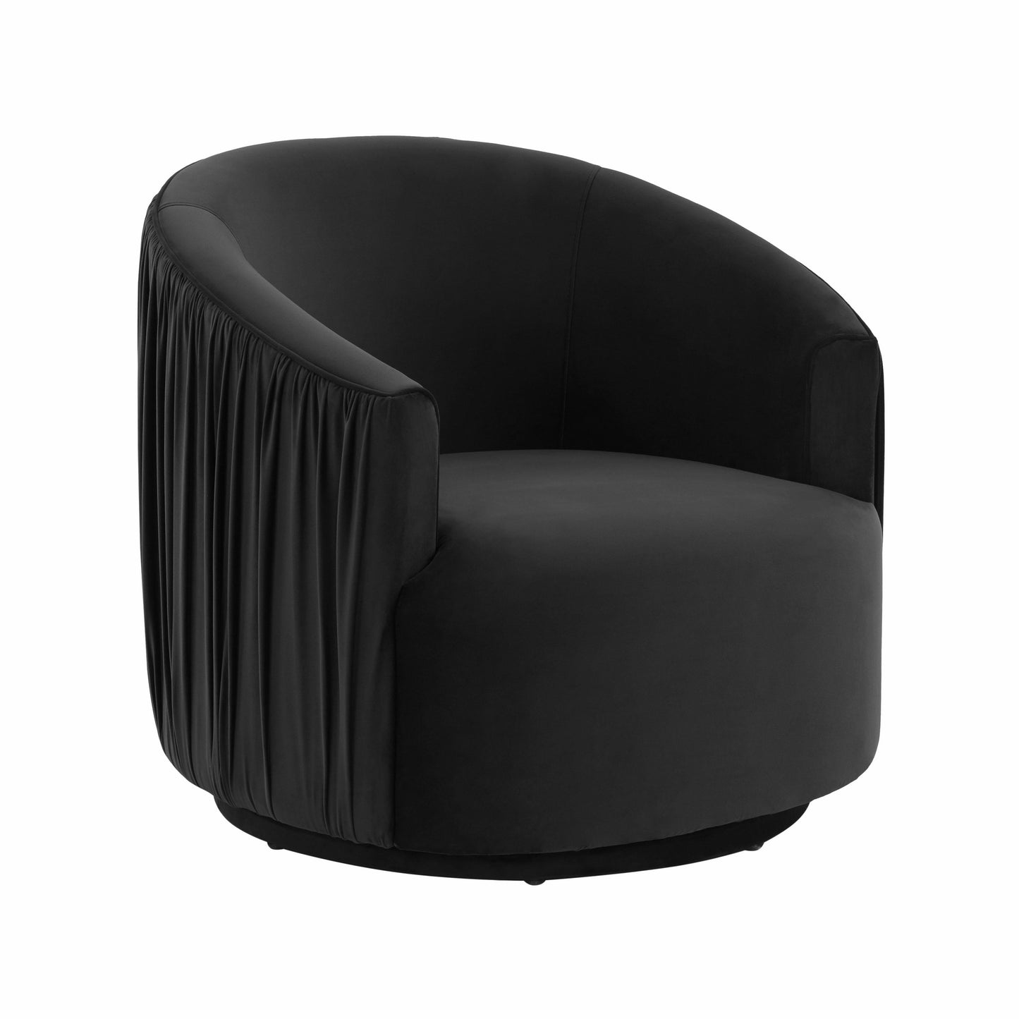 London Pleated Velvet Swivel Chair by TOV S44151