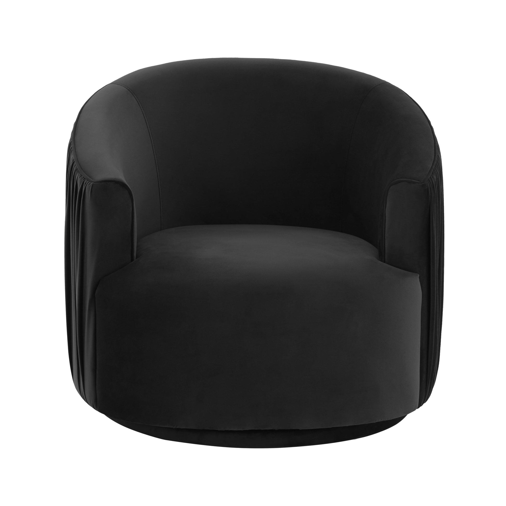London Pleated Velvet Swivel Chair by TOV S44154