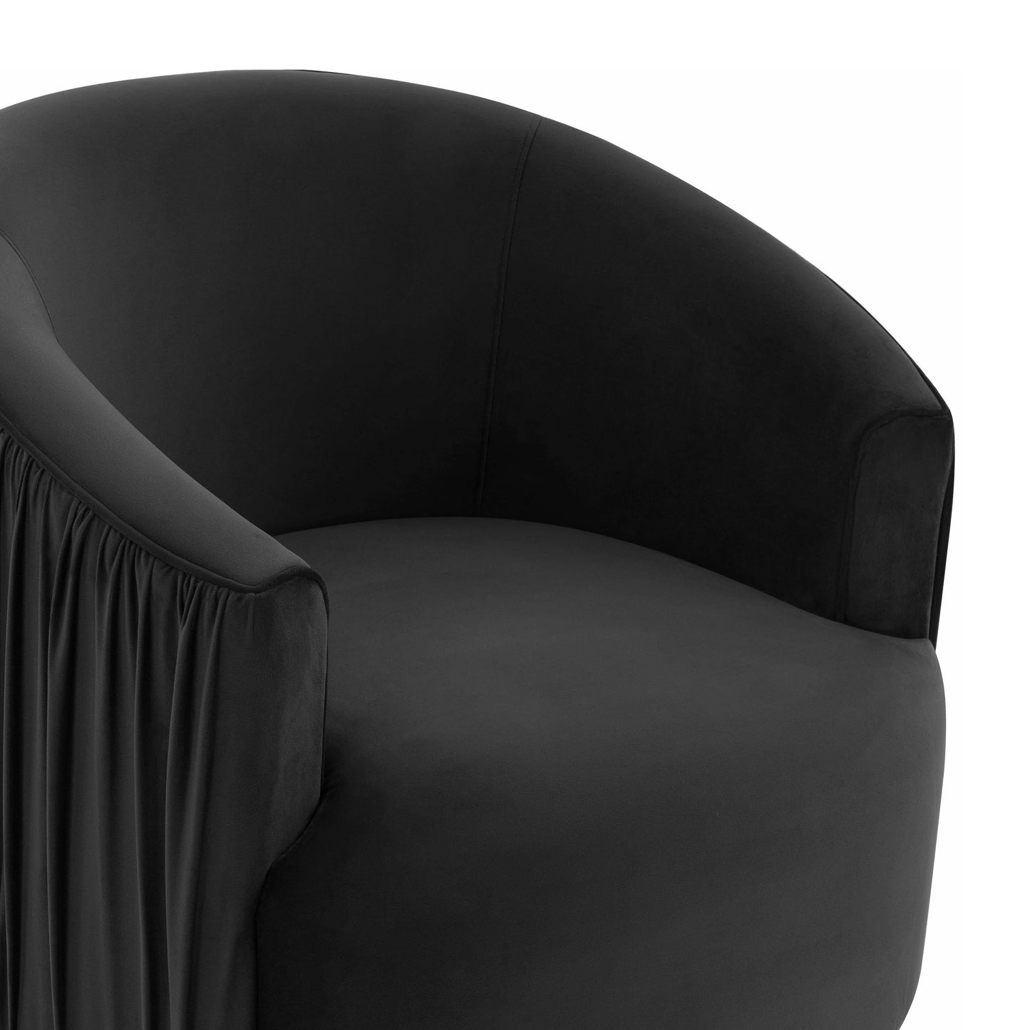 London Pleated Velvet Swivel Chair by TOV S44153