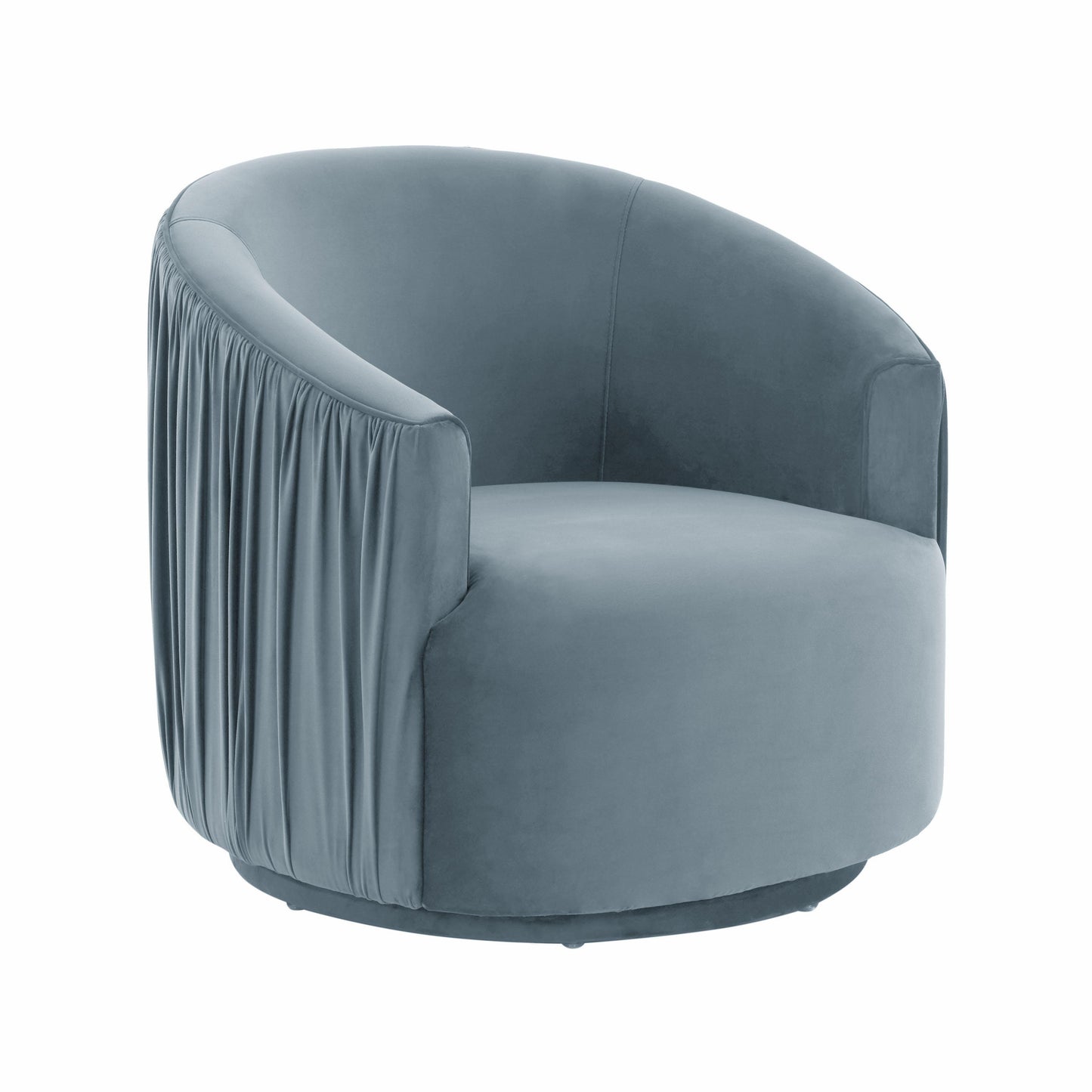 London Pleated Velvet Swivel Chair by TOV S44152