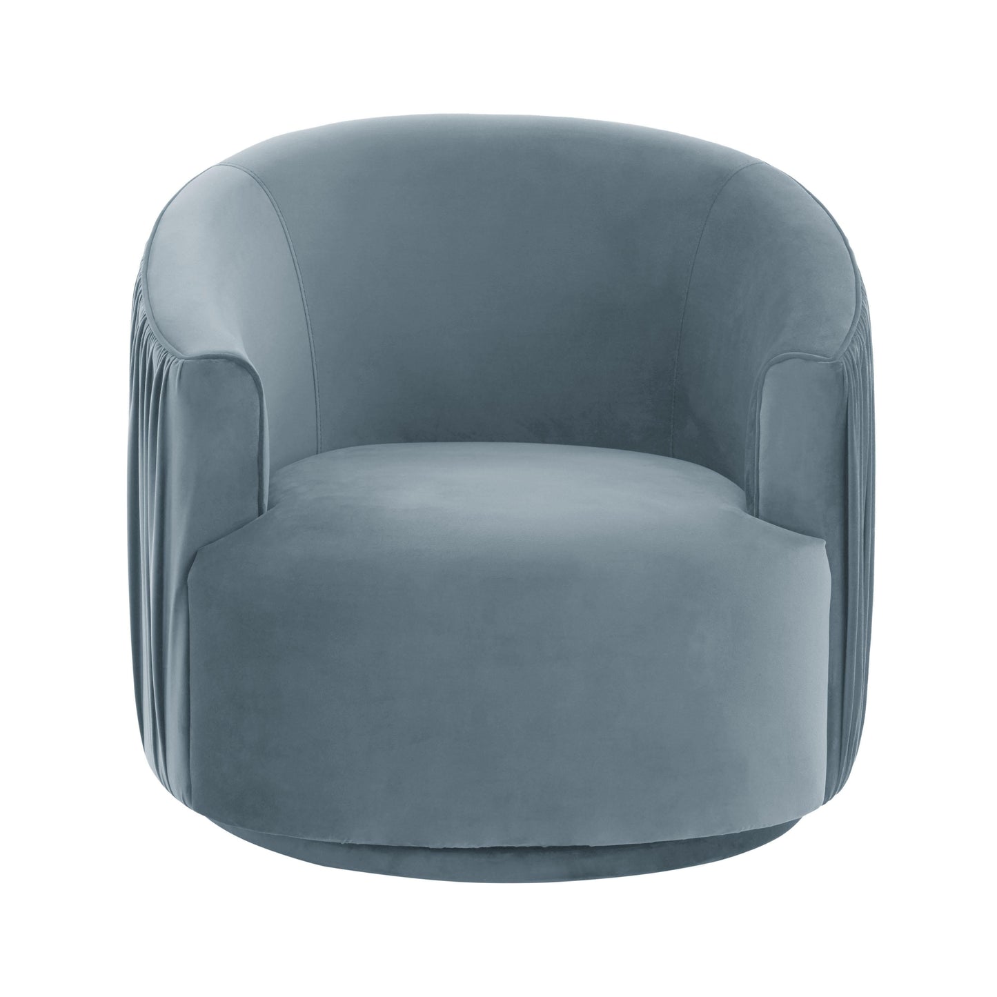 London Pleated Velvet Swivel Chair by TOV S44151